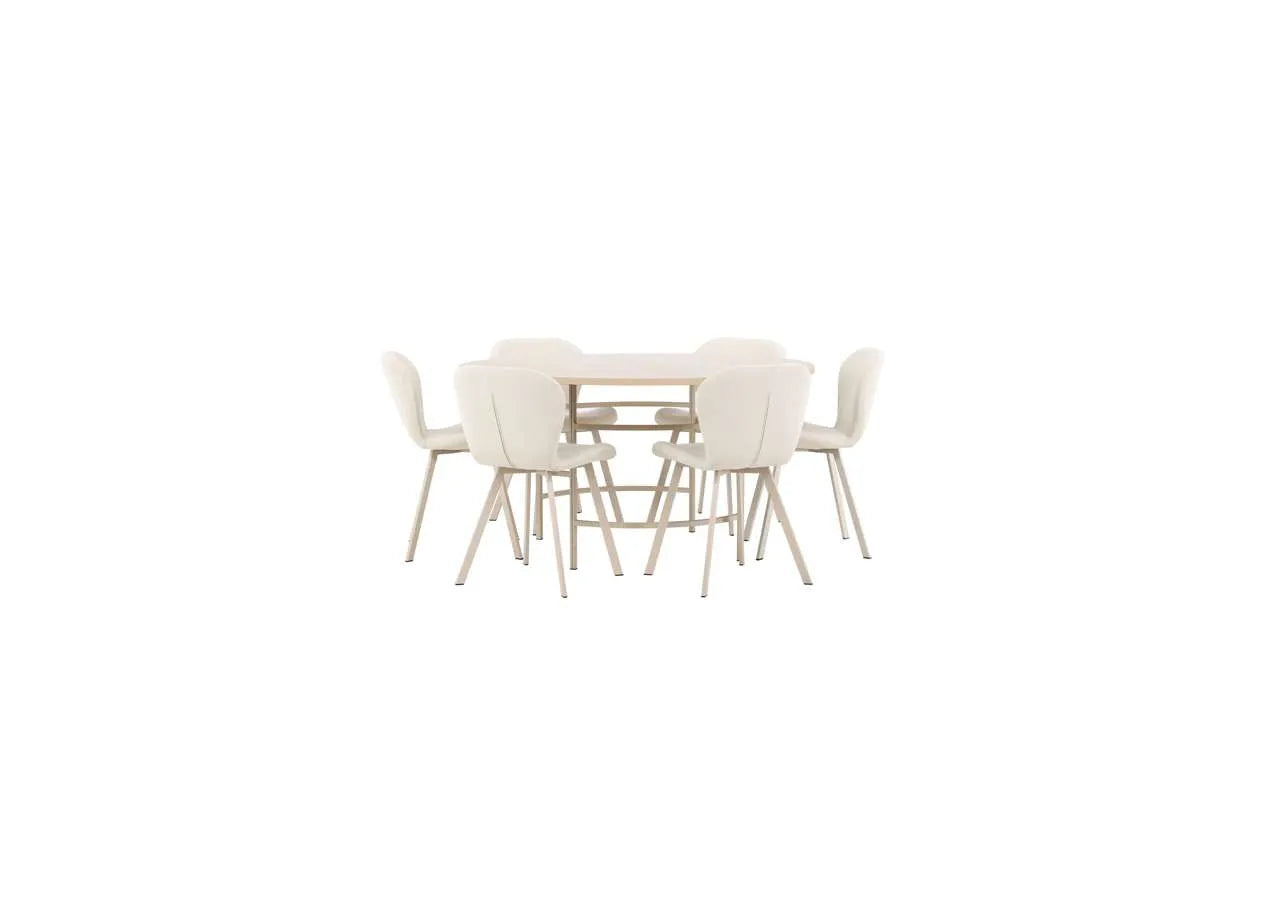 Moderner Esstisch Copenhagen mit Lilja Stühlen von Venture Home, ideal für stilvolle und zeitgemäße Esszimmer.