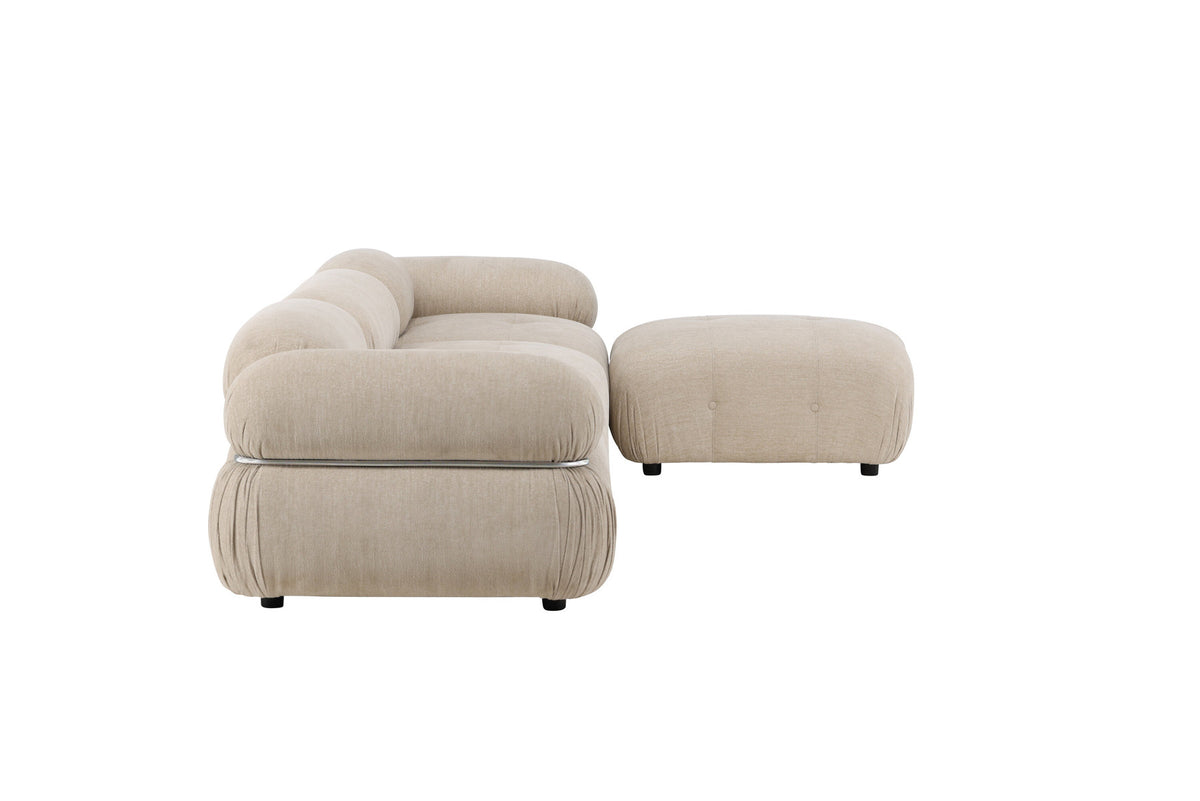 Mika Corner Sofa in Beige präsentiert im Onlineshop von KAQTU Design AG. Ecksofa ist von Venture Home