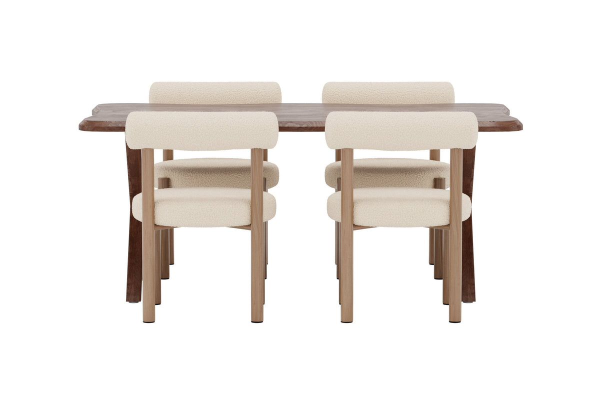 Fiona Essgruppe mit Stühlen Tillo in Weiss präsentiert im Onlineshop von KAQTU Design AG. Esszimmerset ist von Venture Home