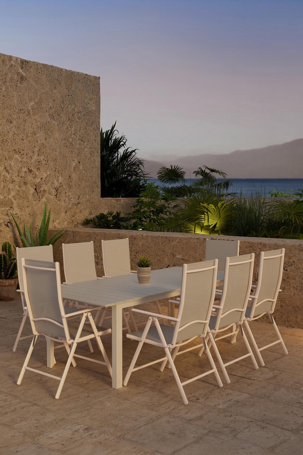Levels Esstisch mit Break Stühlen in  präsentiert im Onlineshop von KAQTU Design AG. Gartentischset ist von Venture Home