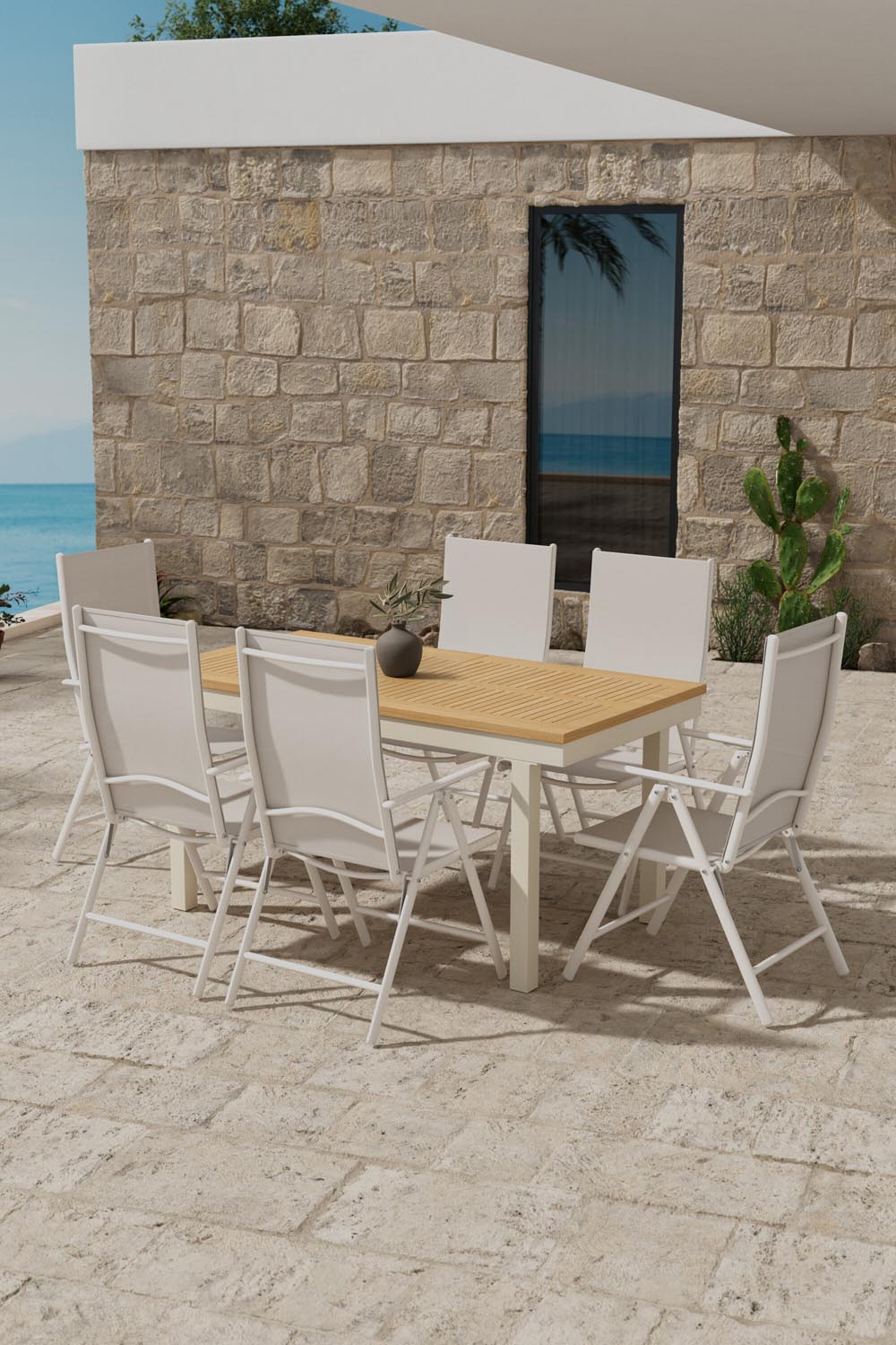 Panama Esstisch mit Break Stühlen in  präsentiert im Onlineshop von KAQTU Design AG. Gartentischset ist von Venture Home