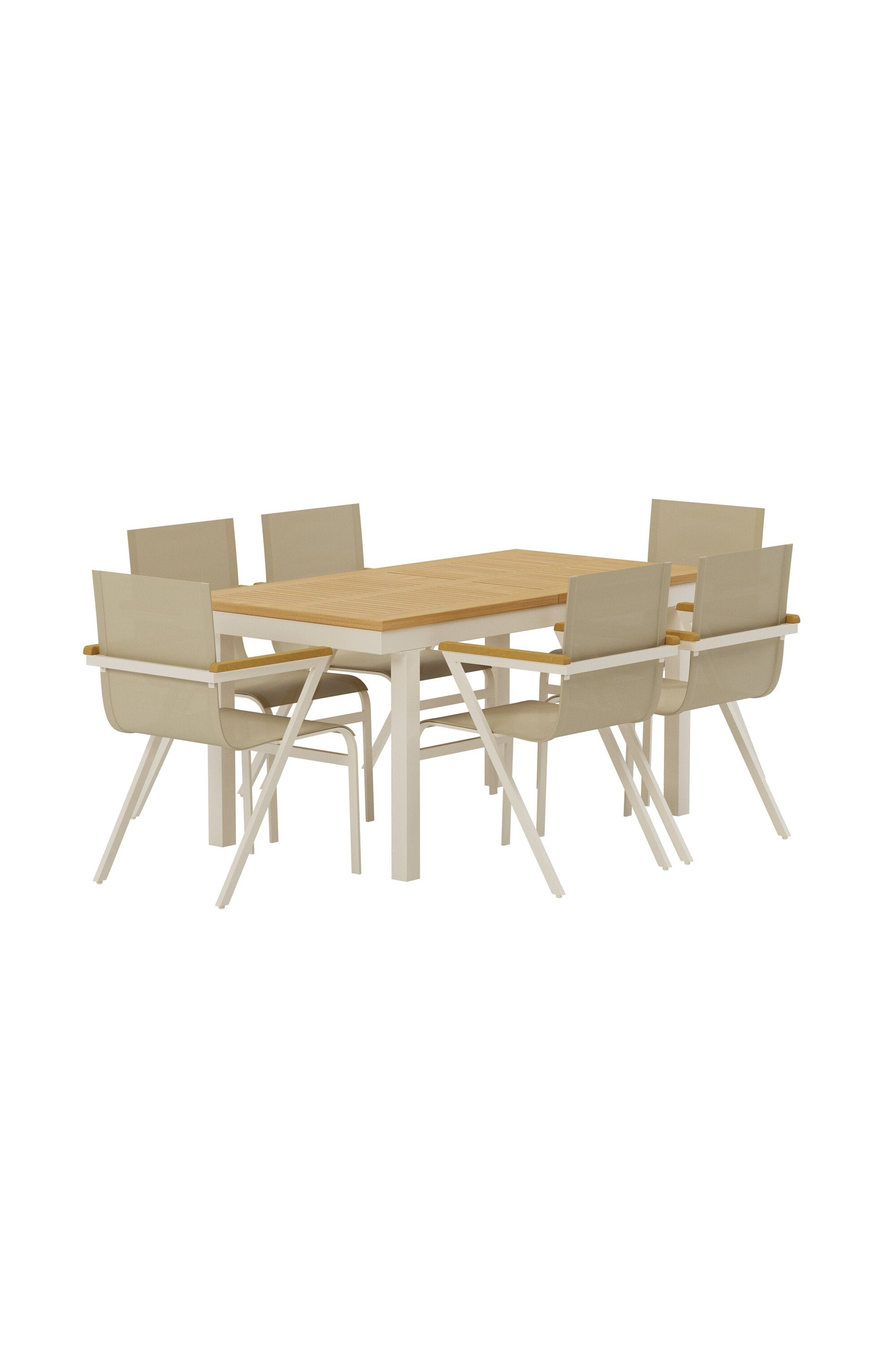 Panama Esstisch mit Mexico Stühlen in  präsentiert im Onlineshop von KAQTU Design AG. Gartentischset ist von Venture Home