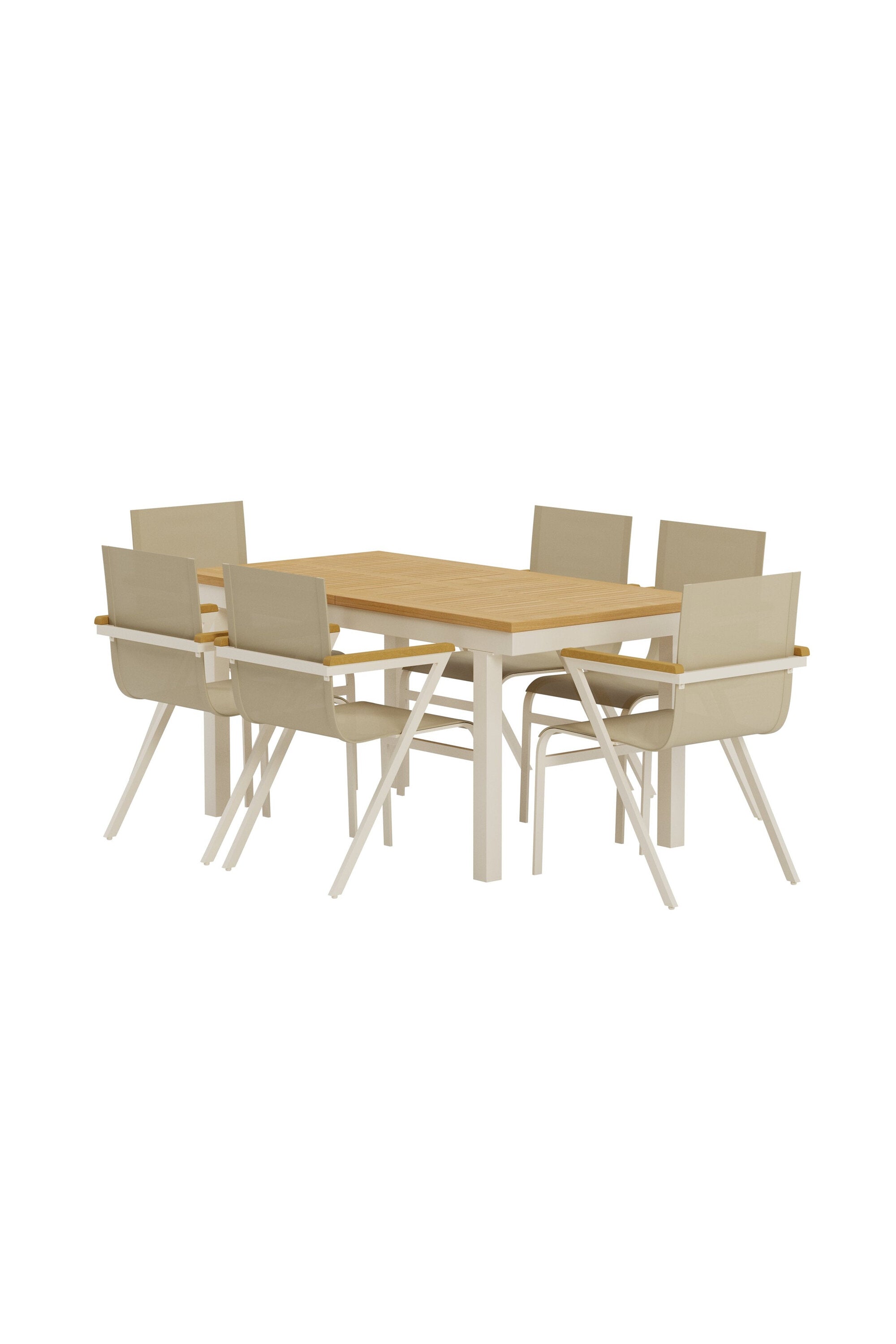 Panama Esstisch mit Mexico Stühlen in  präsentiert im Onlineshop von KAQTU Design AG. Gartentischset ist von Venture Home