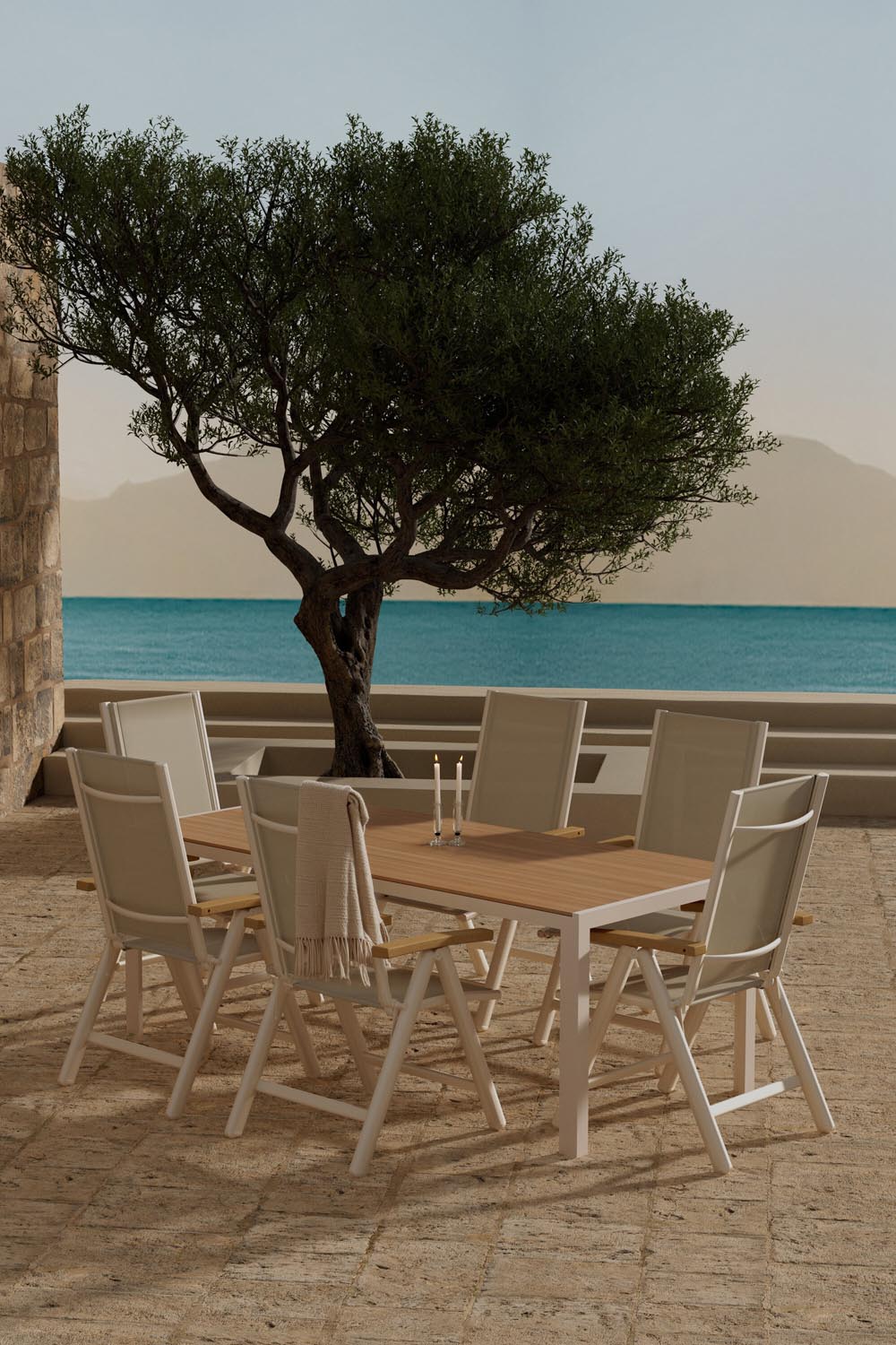 Esstisch mit Panama Stühlen in  präsentiert im Onlineshop von KAQTU Design AG. Gartentischset ist von Venture Home