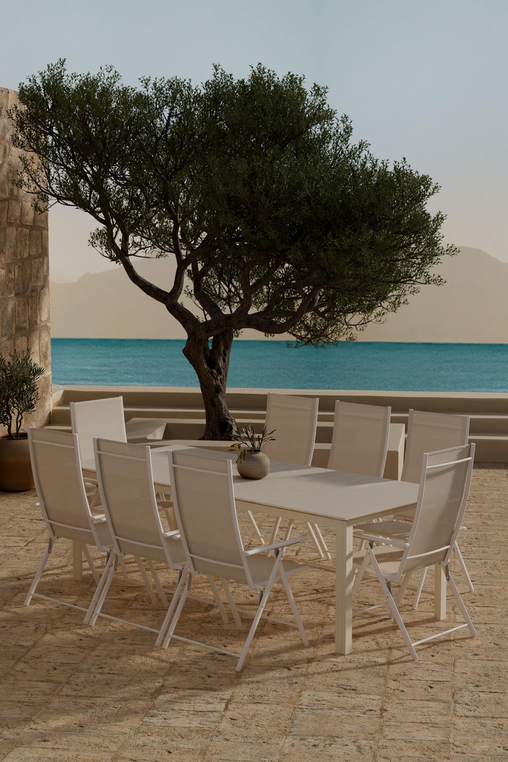 Levels Esstisch mit Levanzo Stühlen in  präsentiert im Onlineshop von KAQTU Design AG. Gartentischset ist von Venture Home