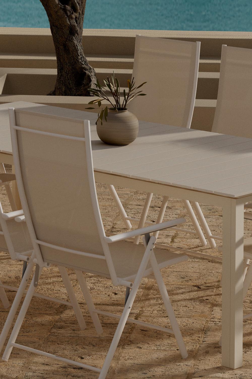 Levels Esstisch mit Levanzo Stühlen in  präsentiert im Onlineshop von KAQTU Design AG. Gartentischset ist von Venture Home