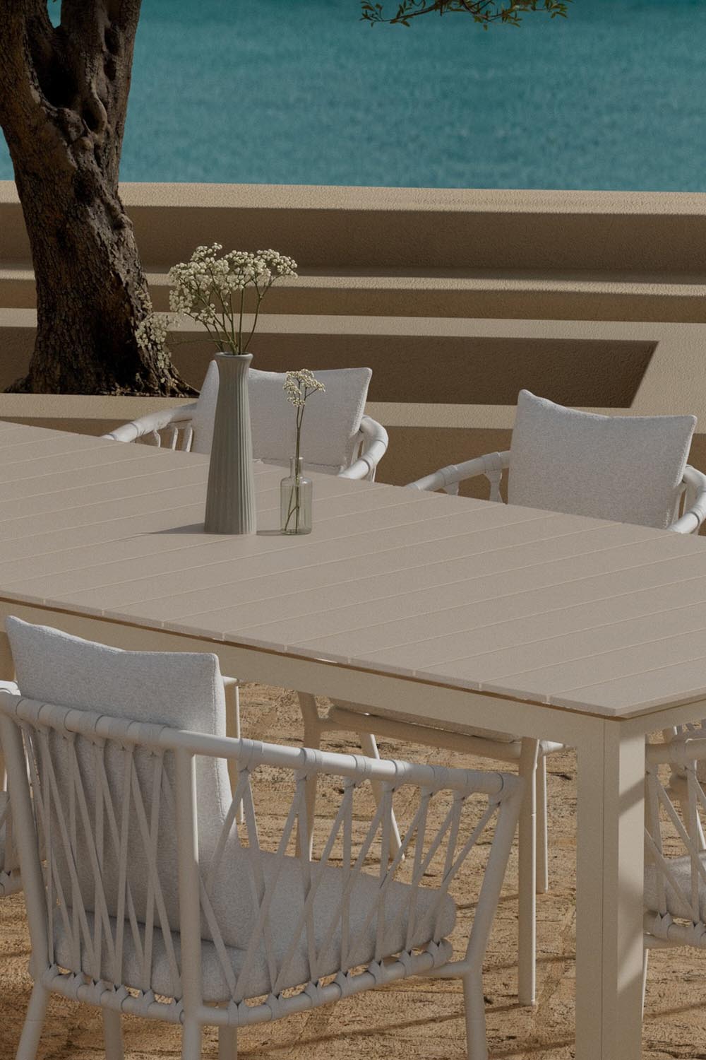 Levels Esszimmertisch mit Linos Stühlen in  präsentiert im Onlineshop von KAQTU Design AG. Gartentischset ist von Venture Home