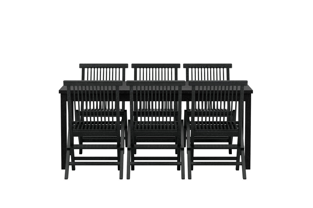 Esstisch Kenya mit Stühlen Kenya in Schwarz präsentiert im Onlineshop von KAQTU Design AG. Gartentischset ist von Venture Home