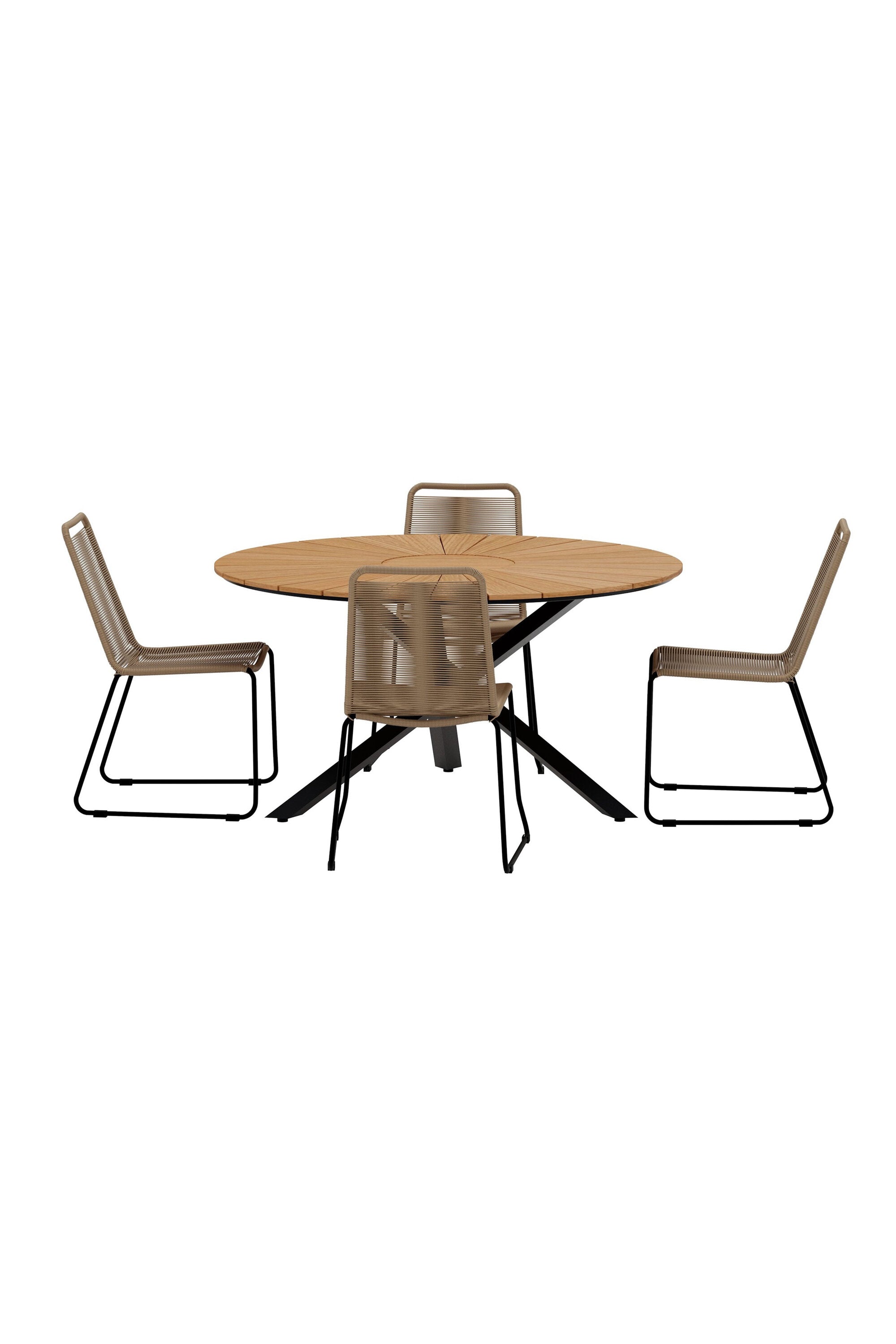 Mexiko Esszimmertisch mit Lindos-Stühlen in  präsentiert im Onlineshop von KAQTU Design AG. Gartentischset ist von Venture Home