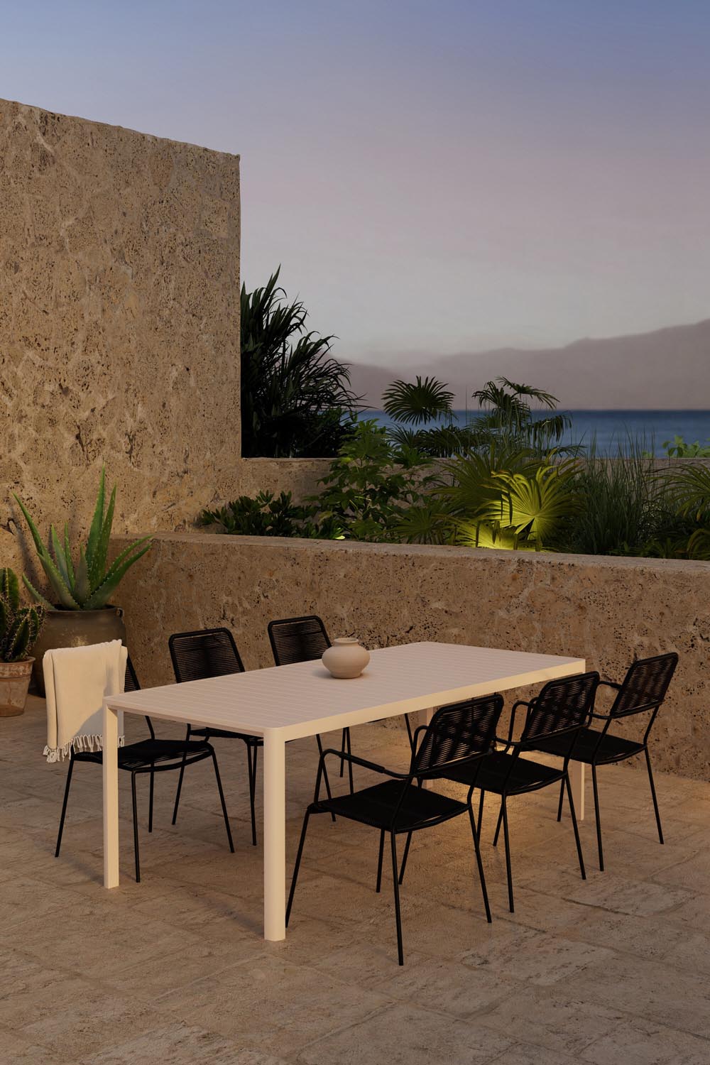 Esstisch mit Stühlen von Giardini und Lindos in  präsentiert im Onlineshop von KAQTU Design AG. Gartentischset ist von Venture Home