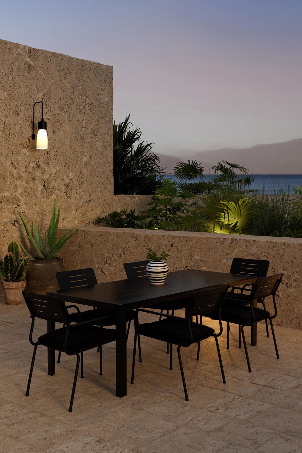 Esszimmertisch mit Nicke Stühlen in  präsentiert im Onlineshop von KAQTU Design AG. Gartentischset ist von Venture Home