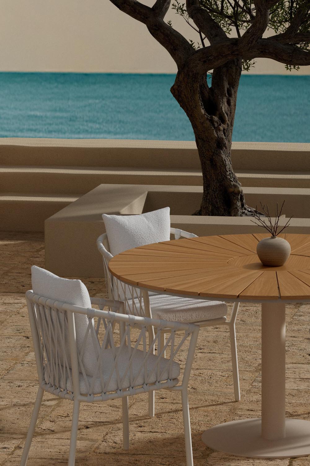Croft Esstisch mit Linos Stühlen in  präsentiert im Onlineshop von KAQTU Design AG. Gartentischset ist von Venture Home