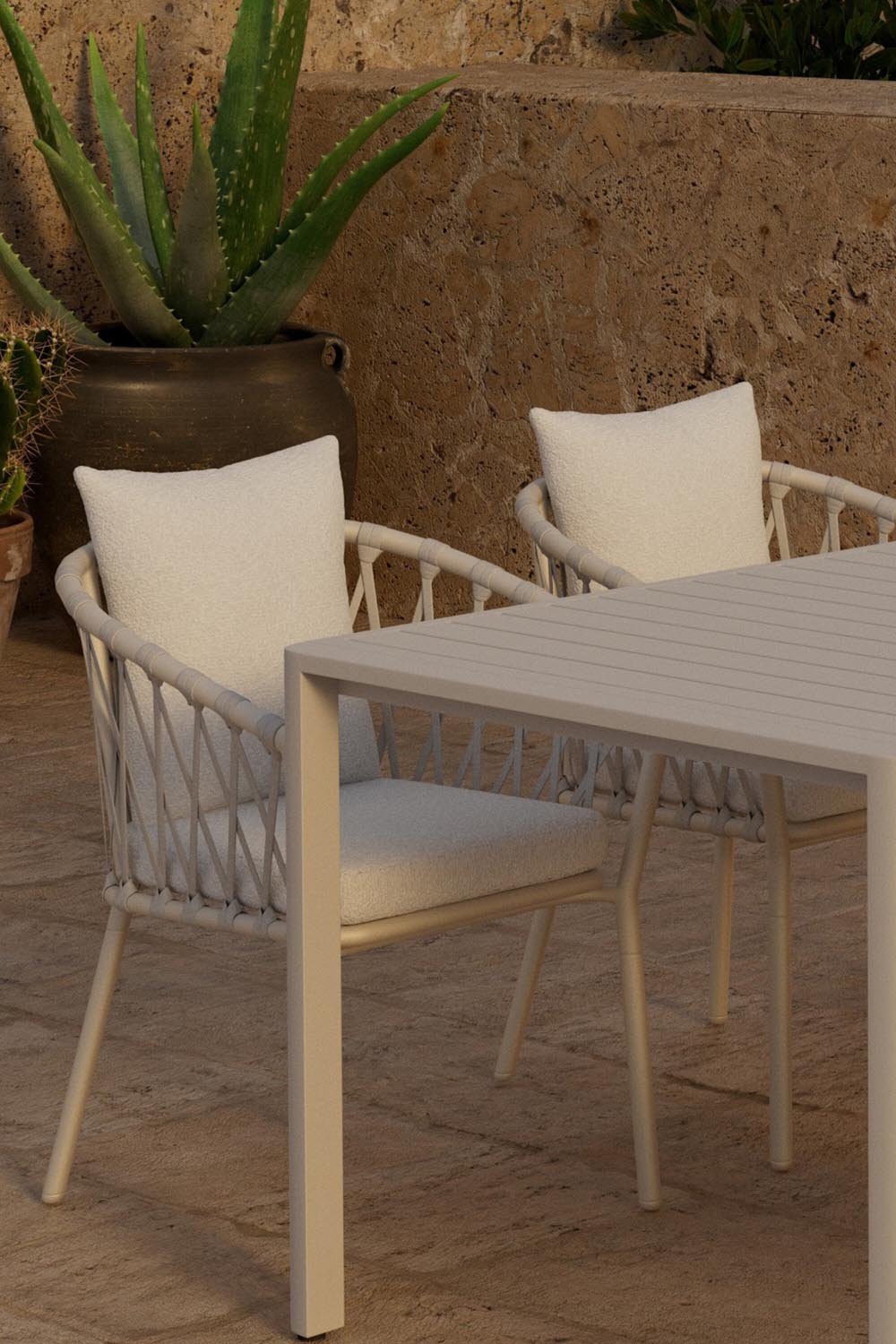 Giardini Esstisch mit Linos Stühlen in  präsentiert im Onlineshop von KAQTU Design AG. Gartentischset ist von Venture Home