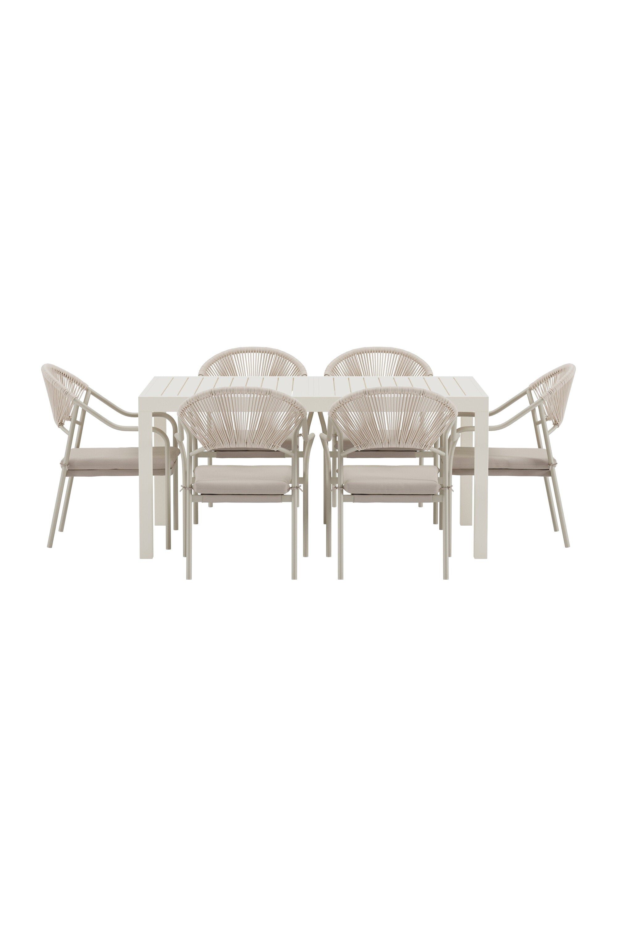 Capo Esstisch mit Paros Stühlen in  präsentiert im Onlineshop von KAQTU Design AG. Gartentischset ist von Venture Home