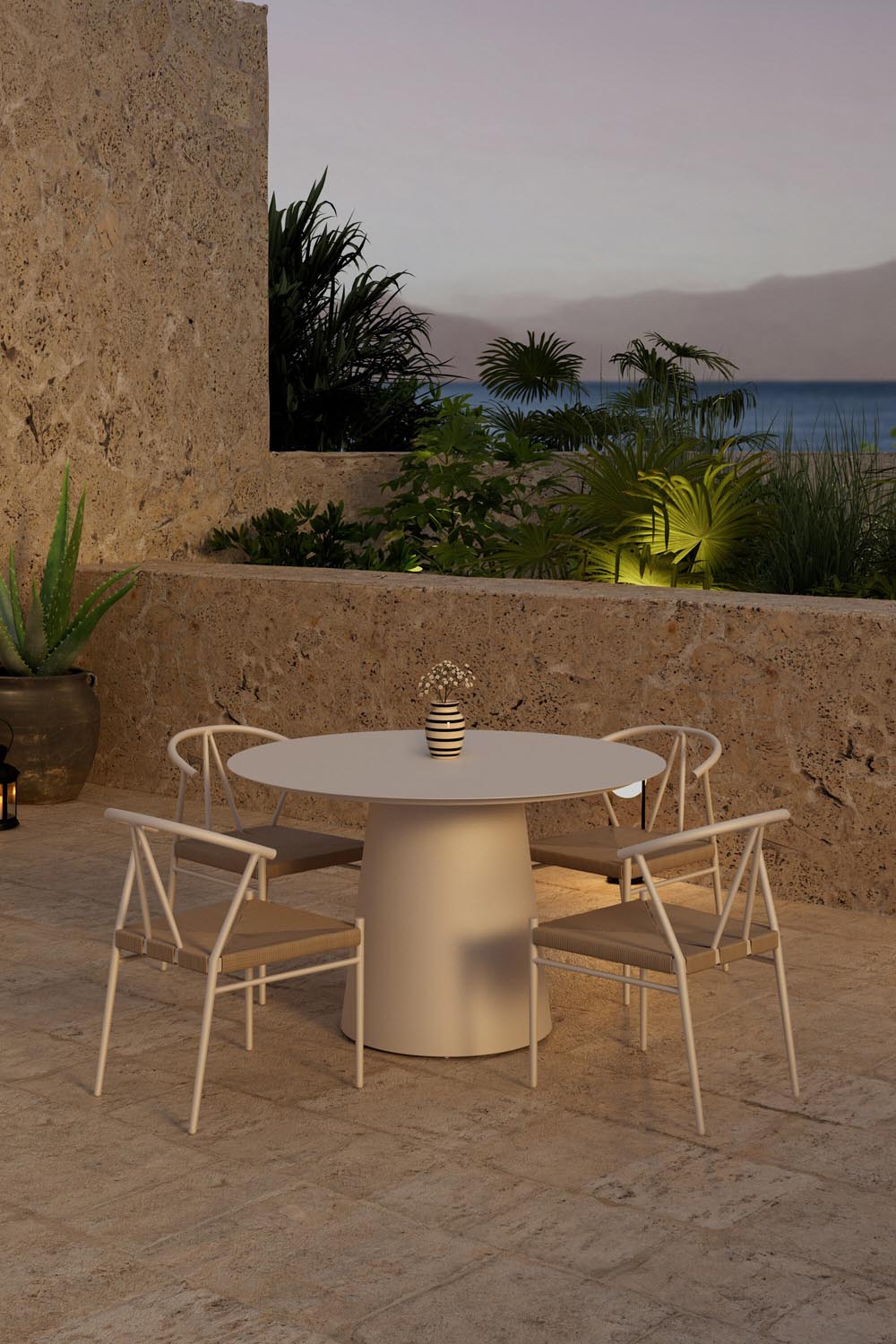 Lanzo Esszimmertisch mit Alfons Stühlen in  präsentiert im Onlineshop von KAQTU Design AG. Gartentischset ist von Venture Home