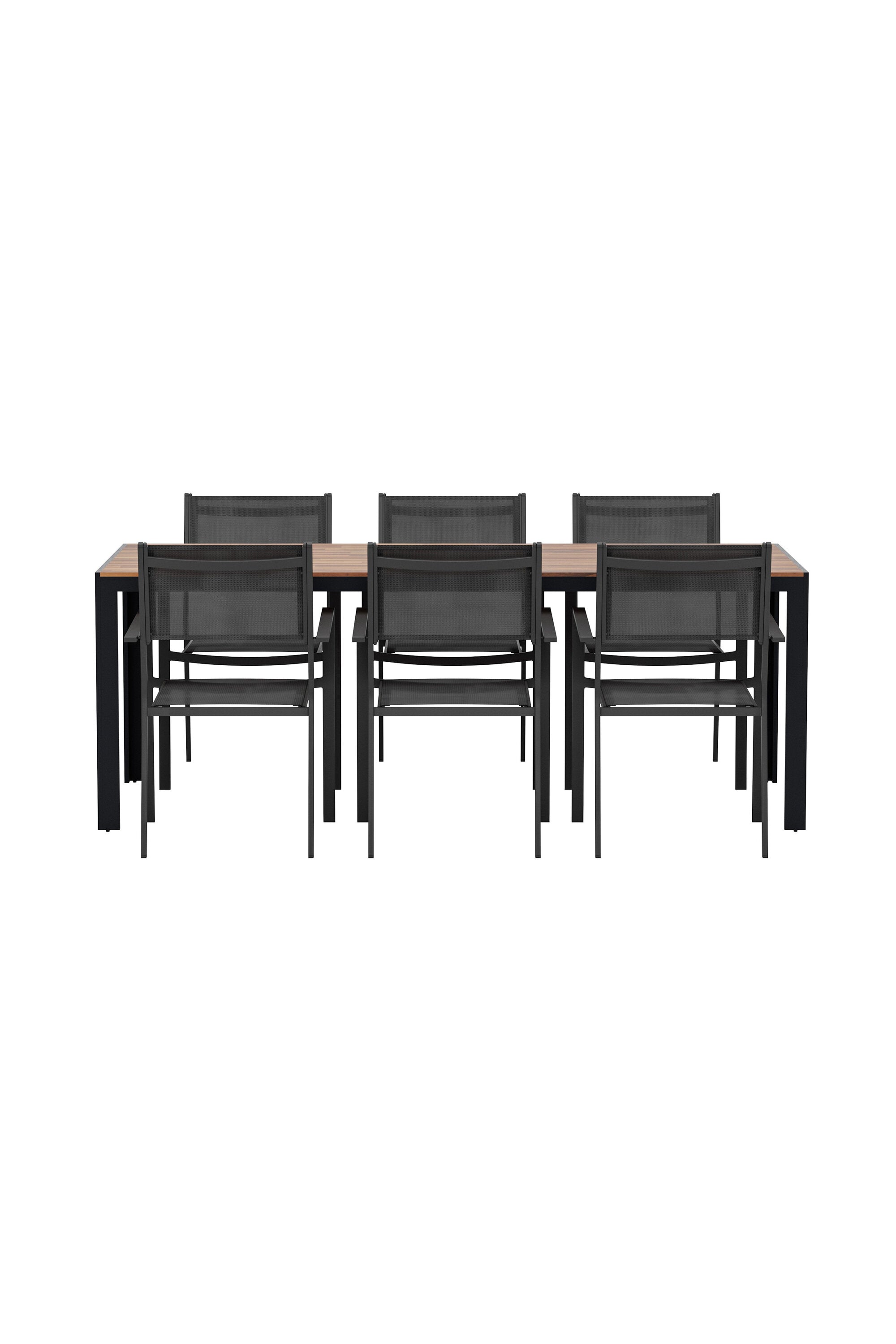 Esstisch aus Holz mit Copacabana-Stühlen in  präsentiert im Onlineshop von KAQTU Design AG. Gartentischset ist von Venture Home