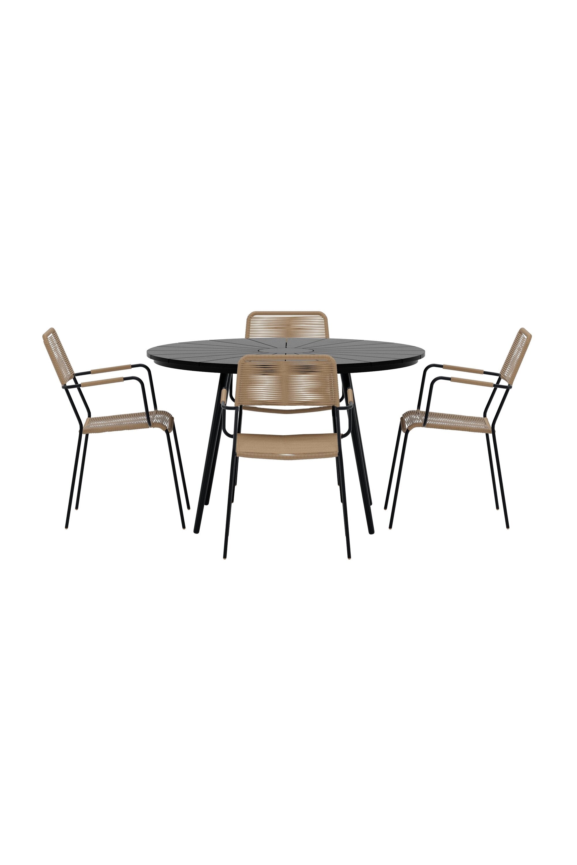 San Vito Esszimmertisch mit Lindos Stühlen in  präsentiert im Onlineshop von KAQTU Design AG. Gartentischset ist von Venture Home