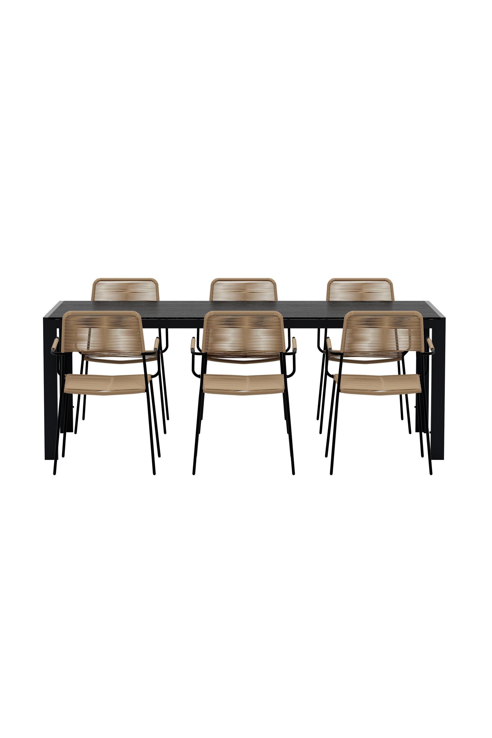 Esstisch mit Lindos Stühlen in  präsentiert im Onlineshop von KAQTU Design AG. Gartentischset ist von Venture Home