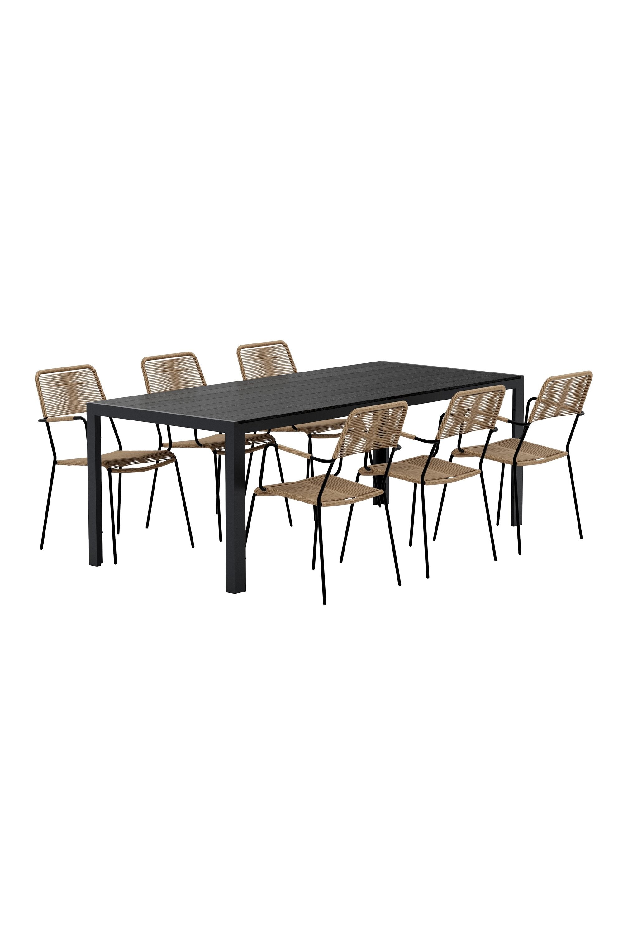 Esstisch mit Lindos Stühlen in  präsentiert im Onlineshop von KAQTU Design AG. Gartentischset ist von Venture Home