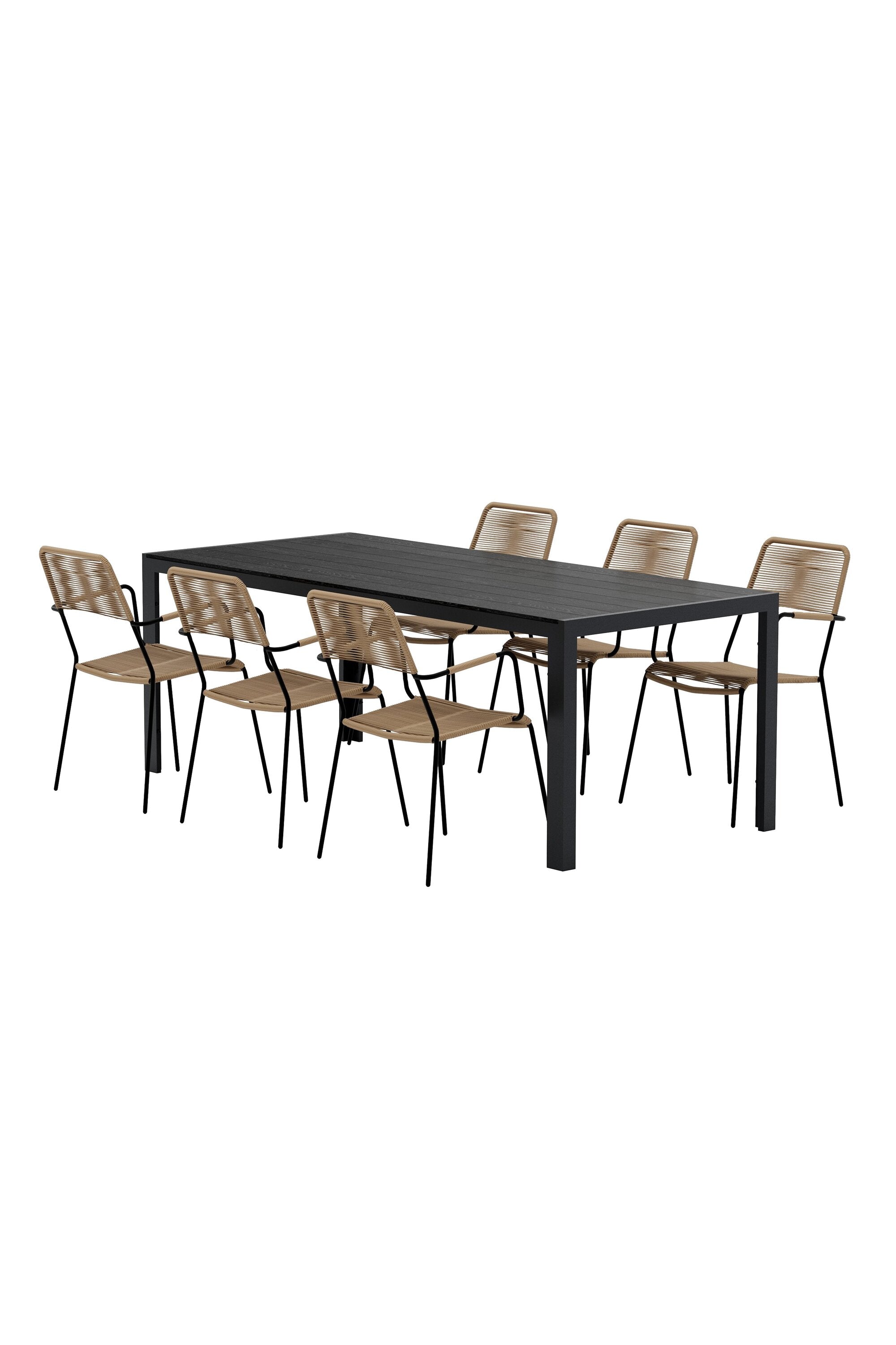 Esstisch mit Lindos Stühlen in  präsentiert im Onlineshop von KAQTU Design AG. Gartentischset ist von Venture Home