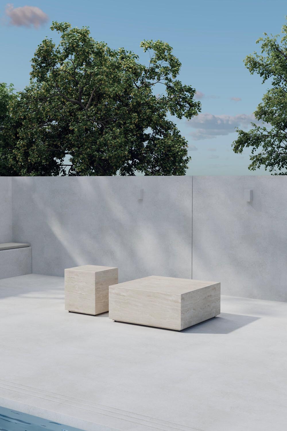 Lissabon Sofa-Tisch in Beige präsentiert im Onlineshop von KAQTU Design AG. Beistelltisch ist von Venture Home