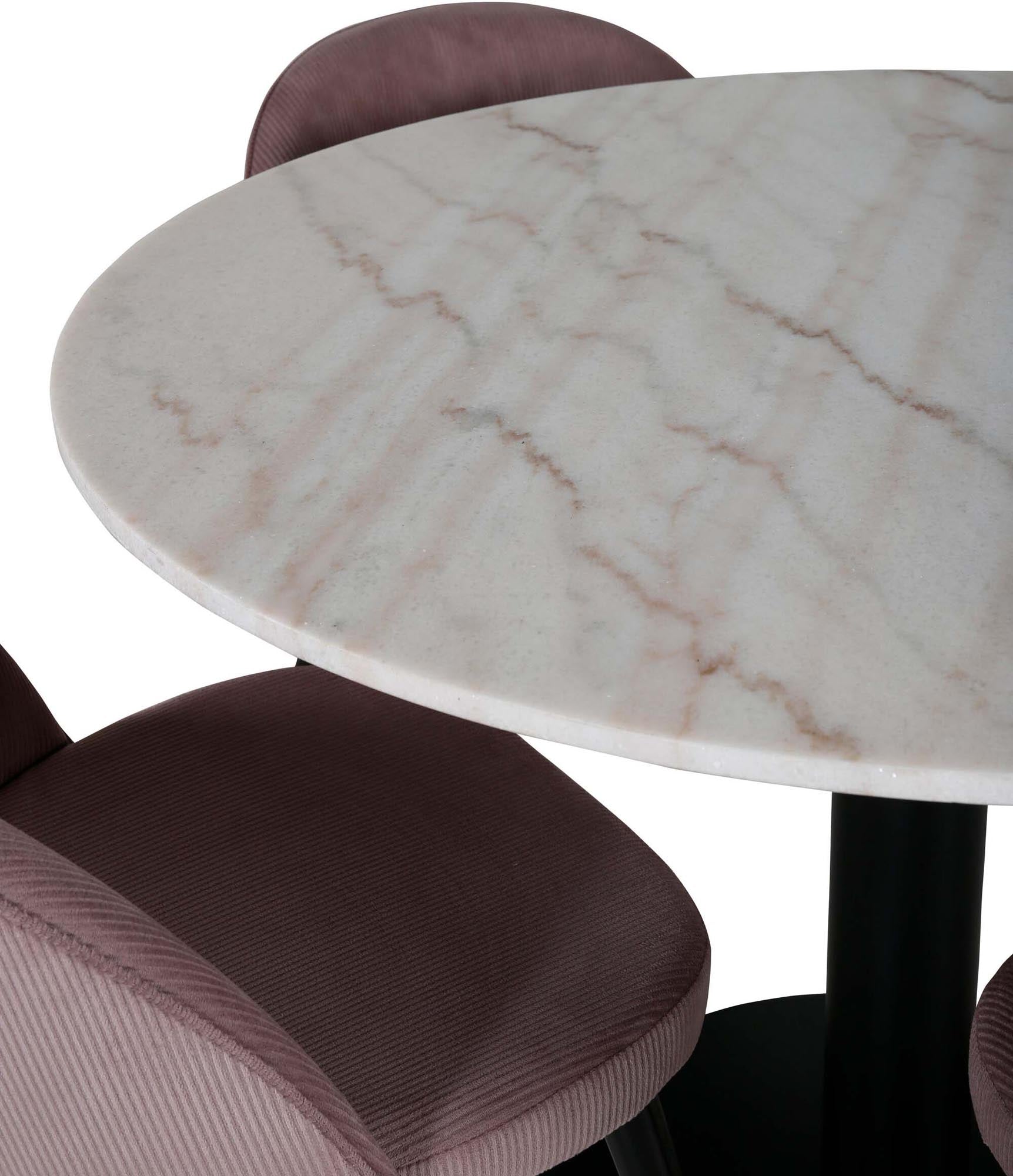Estelle Esszimmerset + Velvet ⌀106cm in Schwarz, Altrosa präsentiert im Onlineshop von KAQTU Design AG. Esszimmerset ist von Venture Home