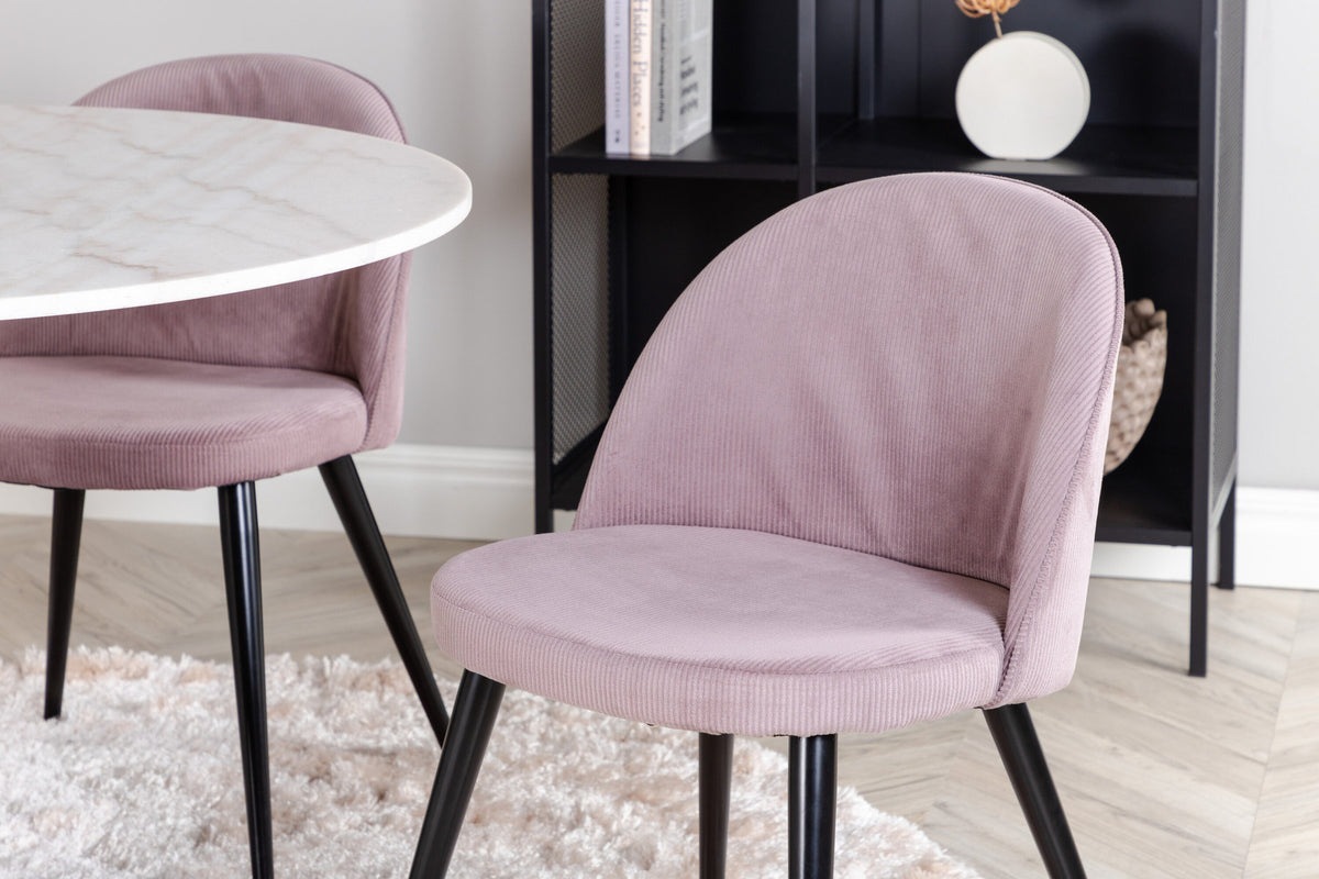 Estelle Esszimmerset + Velvet ⌀106cm in Schwarz, Altrosa präsentiert im Onlineshop von KAQTU Design AG. Esszimmerset ist von Venture Home