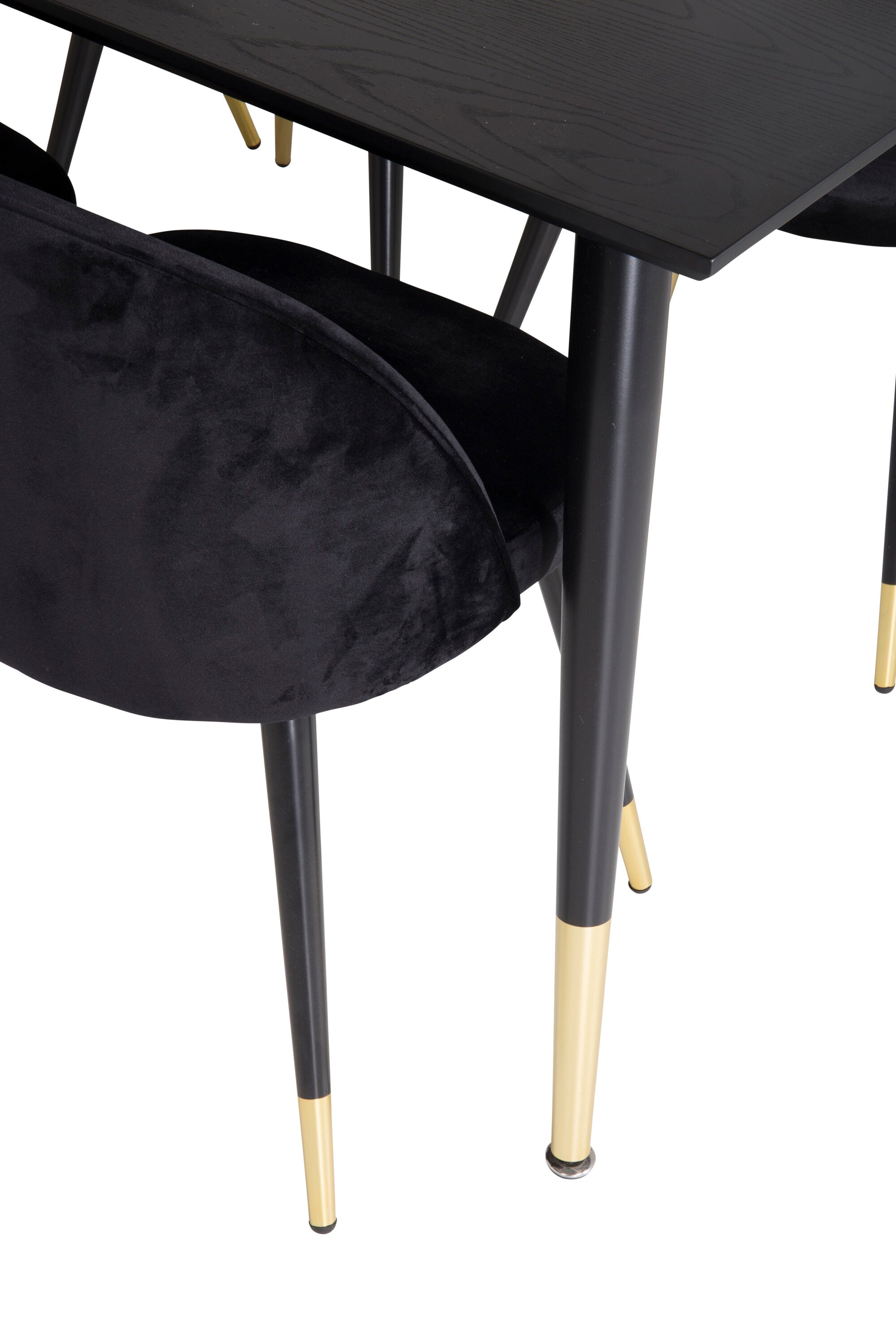 Dipp Esszimmerset + Velvet 180cm/6St. in Schwarz / Gold präsentiert im Onlineshop von KAQTU Design AG. Esszimmerset ist von Venture Home