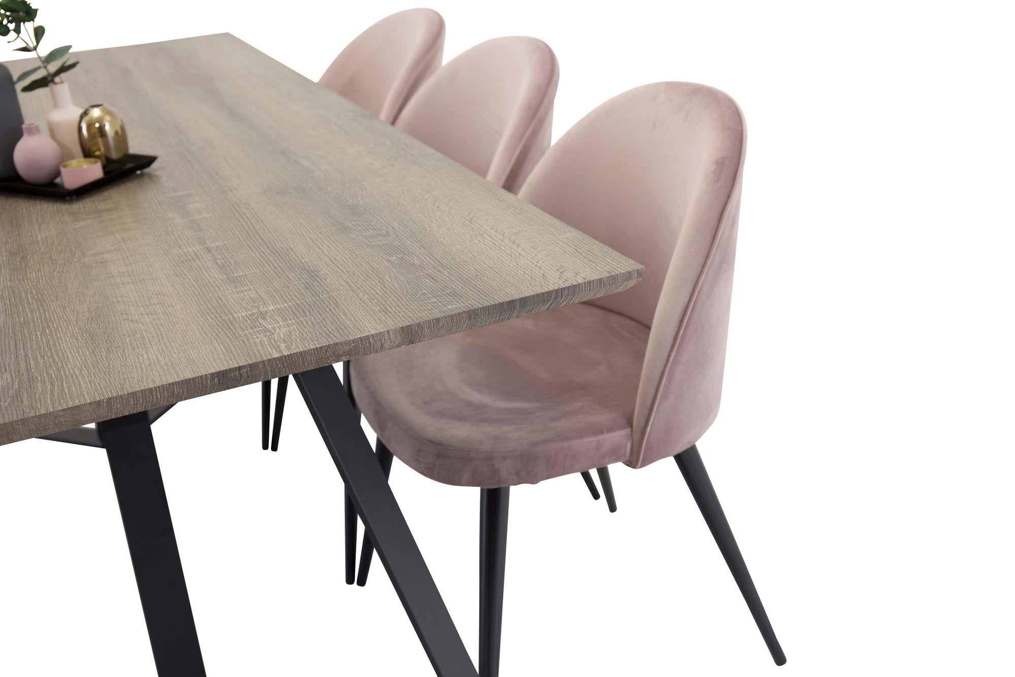 Marina Esszimmerset Velvet: Moderner Esstisch für 6 Personen mit luxuriösen Stühlen. Perfekt für festliche Anlässe und gemütliche Zusammenkünfte.