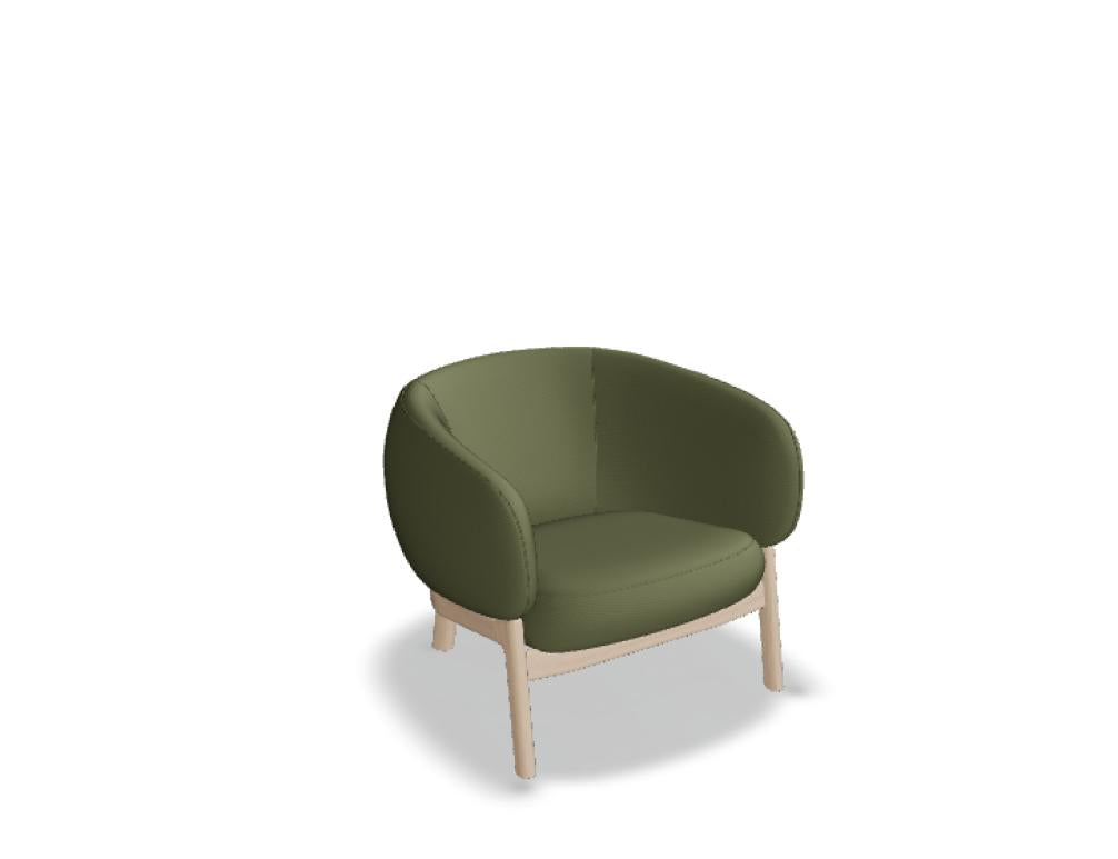 Grand Grace GRF02 - Sessel Holzbasis in Blau präsentiert im Onlineshop von KAQTU Design AG. Sessel ist von Mdd