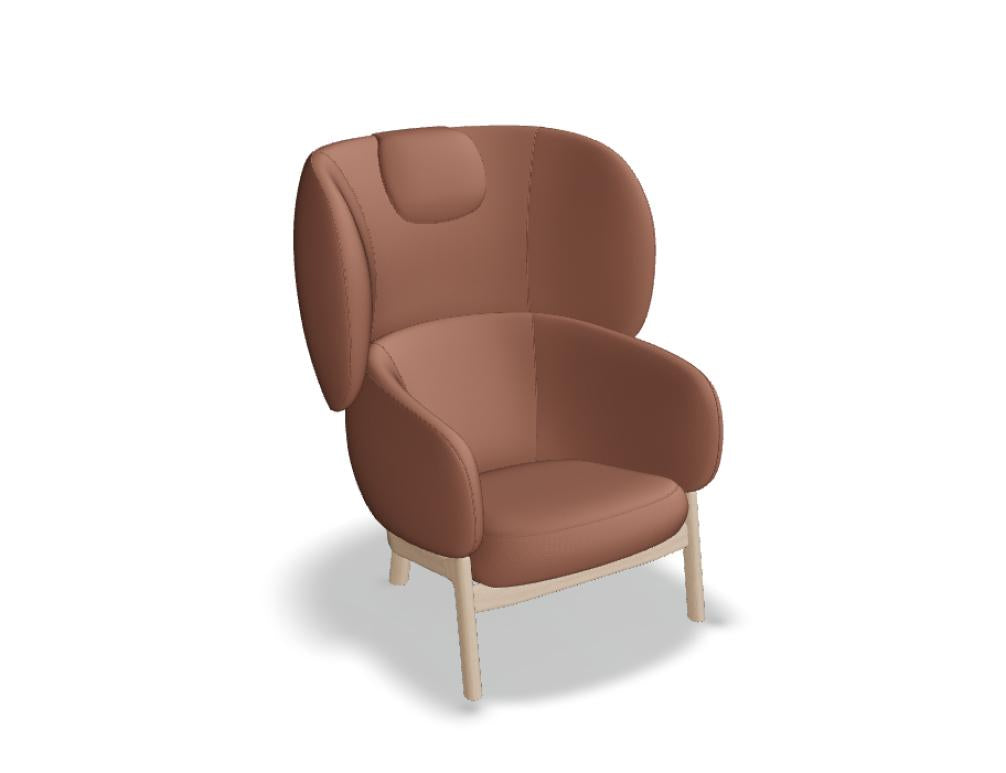 Grand Grace GRF04 - Sessel mit Kopfstütze Holzbasis in Sepia präsentiert im Onlineshop von KAQTU Design AG. Sessel ist von Mdd