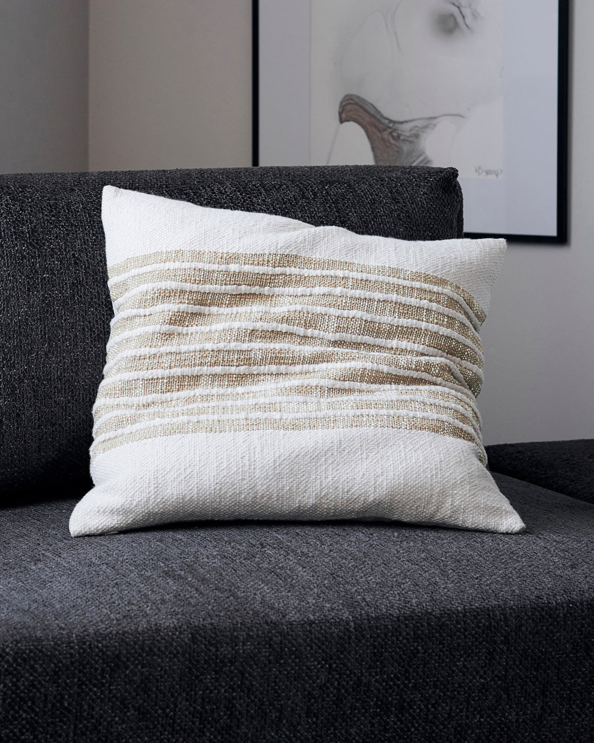 Kissenbezug, Yarn in Hellbraun präsentiert im Onlineshop von KAQTU Design AG. Deko Kissenbezug ist von House Doctor