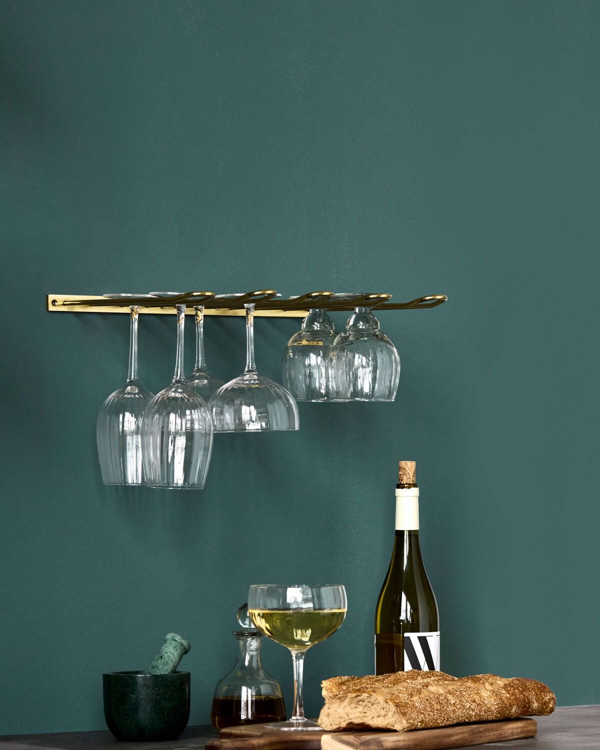 Glass rack, HDStilio, Antikgoldenes Finish in Antikgoldenes Finish präsentiert im Onlineshop von KAQTU Design AG. Wandregal ist von House Doctor