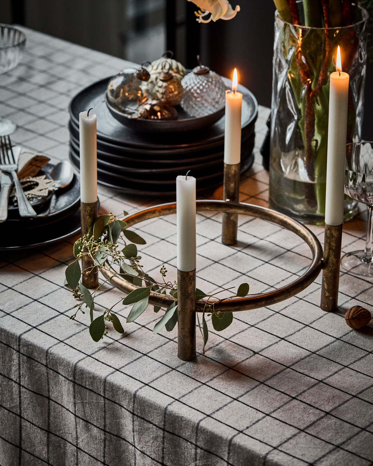 Kerzenständer, HDMaxi, Advent, Antikes Messing-Finish in Antikes Messing-Finish präsentiert im Onlineshop von KAQTU Design AG. Kerzenständer ist von House Doctor