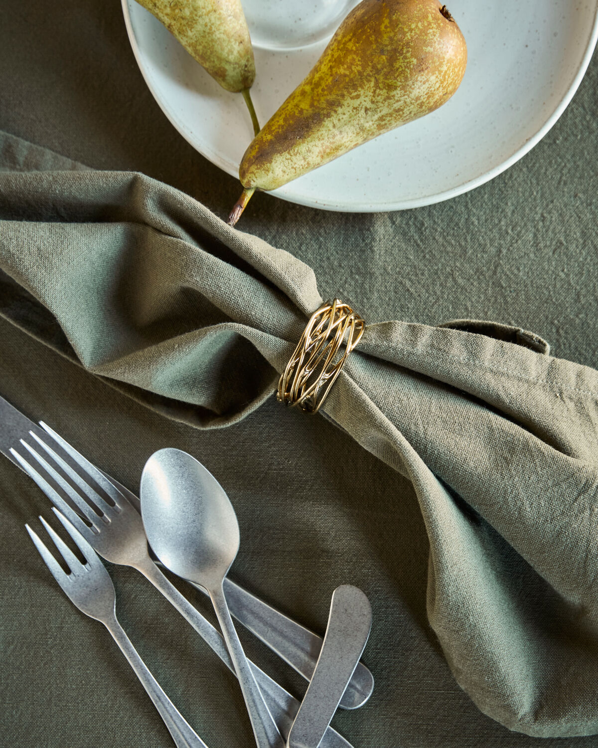 Serviettenringe, HDRing, Gold in Gold präsentiert im Onlineshop von KAQTU Design AG. Besteck ist von House Doctor