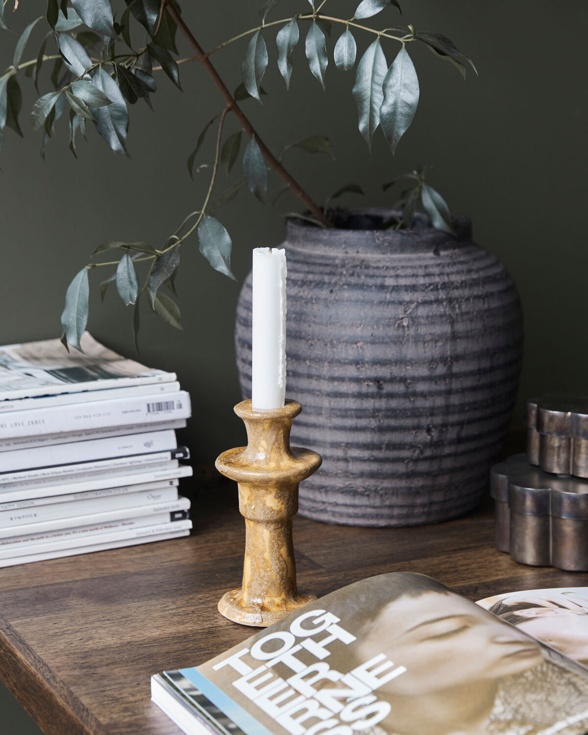 Kerzenständer, HDRaag, Gelb in Gelb präsentiert im Onlineshop von KAQTU Design AG. Kerzenständer ist von House Doctor