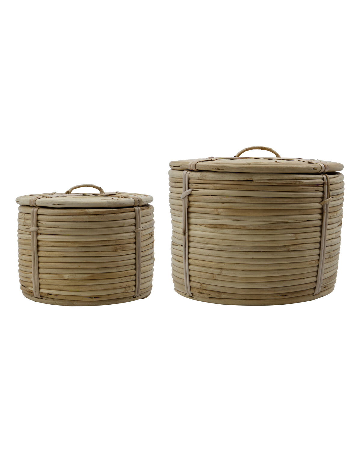 Korb mit Deckel, HDRound, Natur in Natur präsentiert im Onlineshop von KAQTU Design AG. Aufbewahrungskorb ist von House Doctor