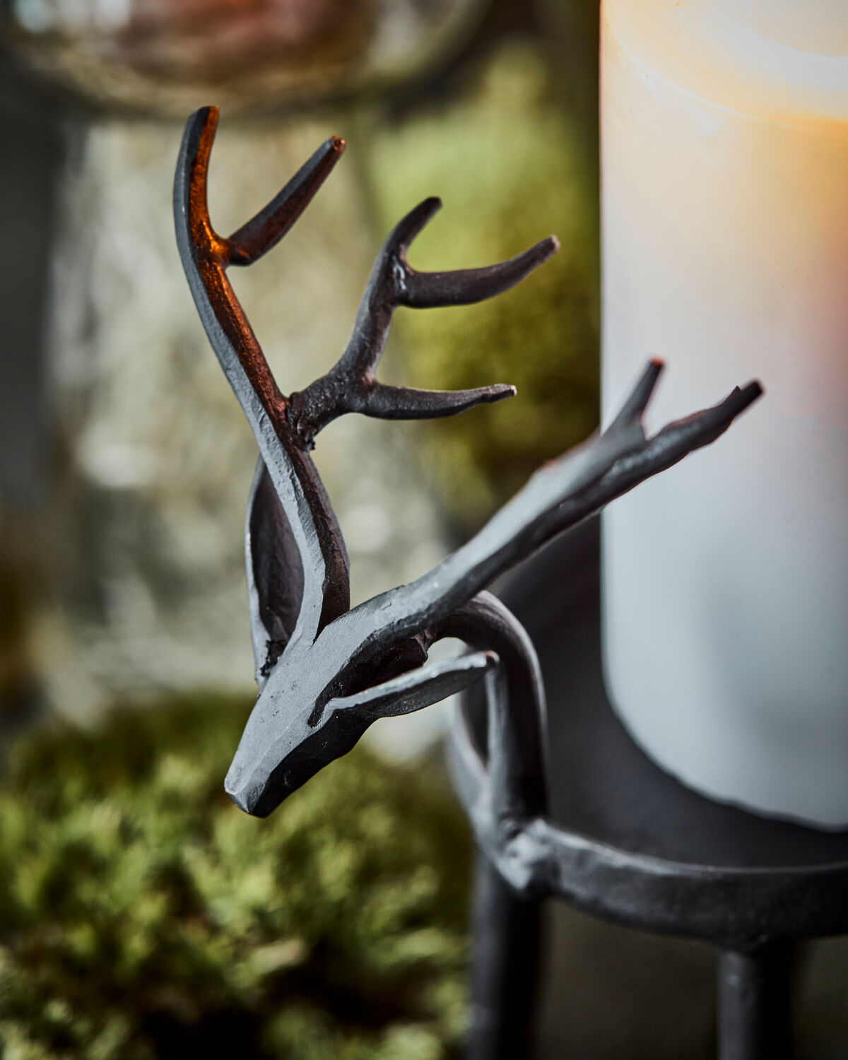 Teelichthalter, HDDeer, Schwarz in Schwarz präsentiert im Onlineshop von KAQTU Design AG. Kerzenständer ist von House Doctor