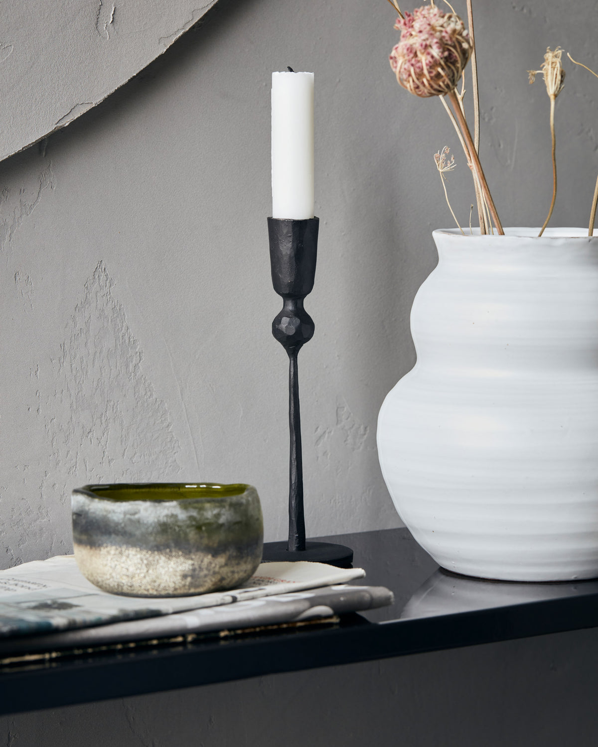 Kerzenständer, Trivo in Schwarz präsentiert im Onlineshop von KAQTU Design AG. Kerzenständer ist von House Doctor