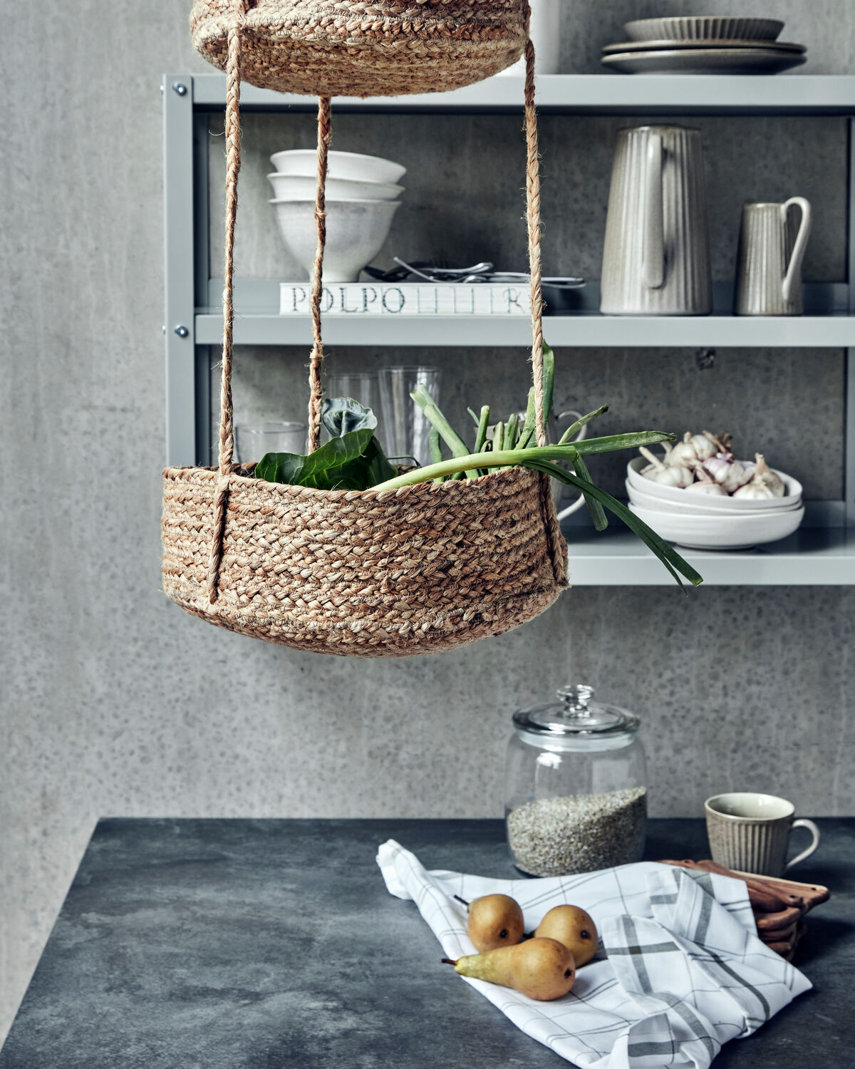 Hanging baskets, HDHaan, Natur in Natur präsentiert im Onlineshop von KAQTU Design AG. Aufbewahrungskorb ist von House Doctor