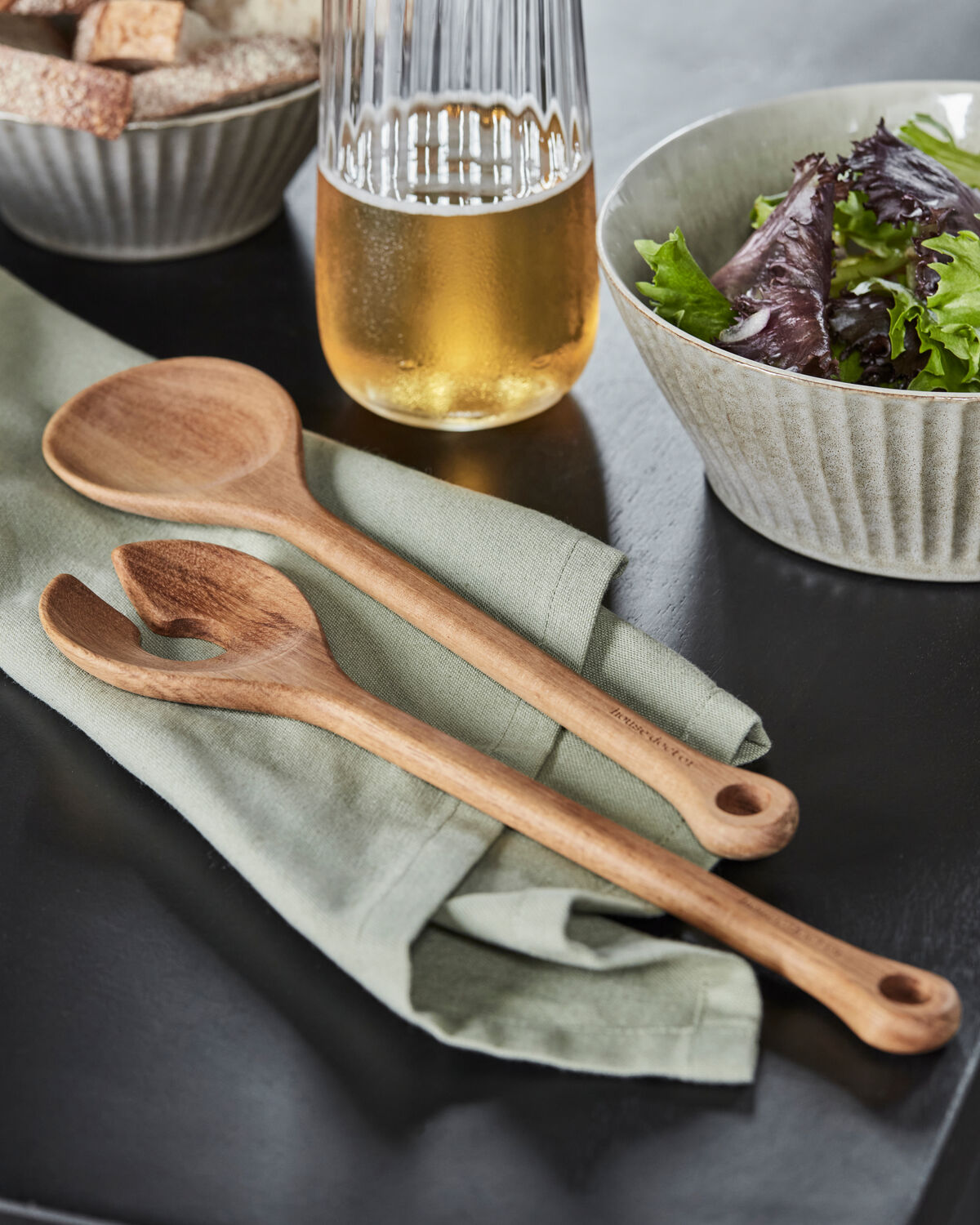 Salatbesteck, HDEya, Natur in Natur präsentiert im Onlineshop von KAQTU Design AG. Besteck ist von House Doctor