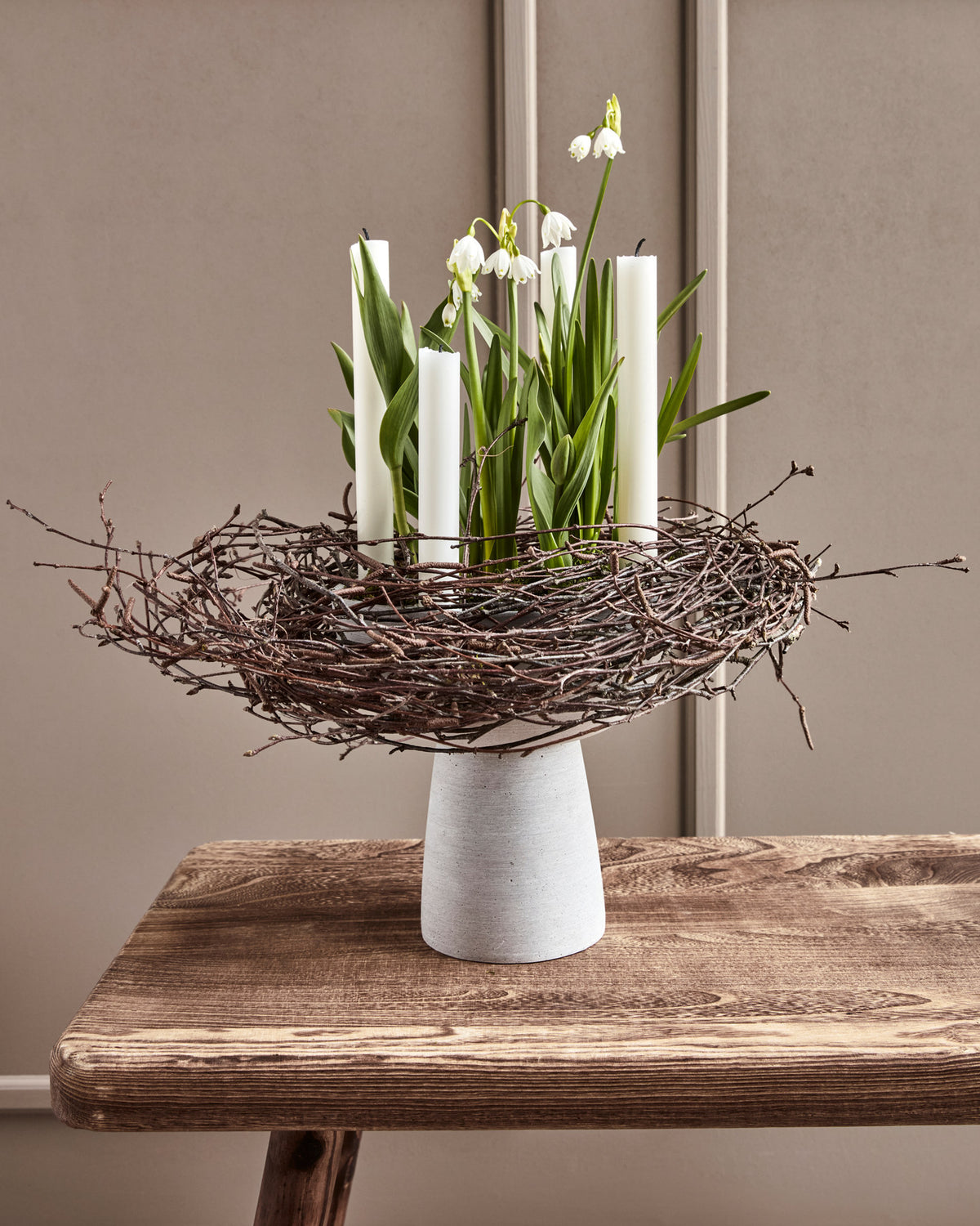 Kerzenständer, HDMarb, Grau in Grau präsentiert im Onlineshop von KAQTU Design AG. Kerzenständer ist von House Doctor