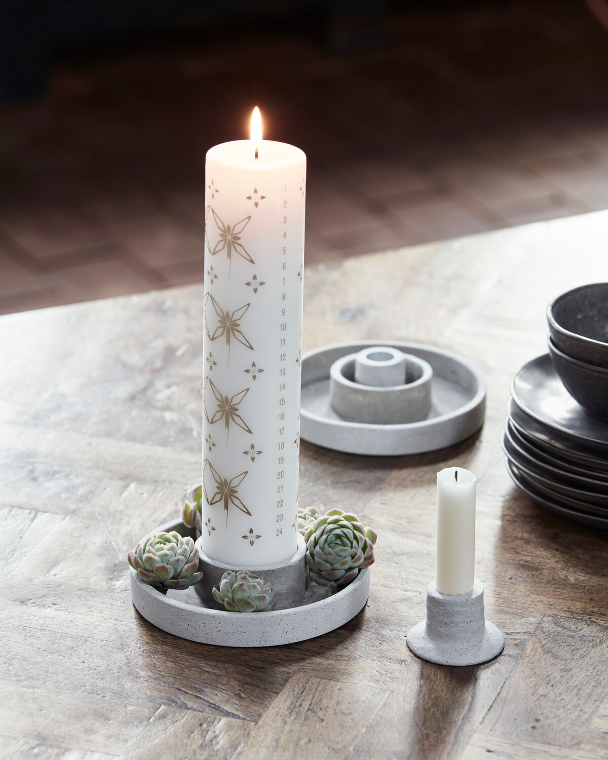 Kerzenständer, Daca in Grau präsentiert im Onlineshop von KAQTU Design AG. Kerzenständer ist von House Doctor