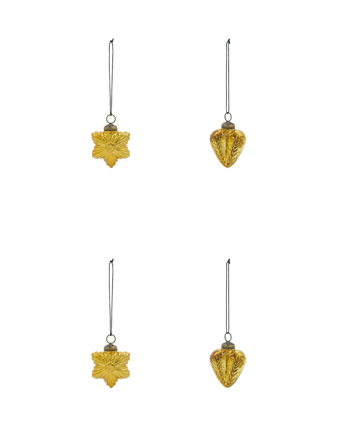 Ornamente, HDHeart and Star, Gold in Gold präsentiert im Onlineshop von KAQTU Design AG. Weihnachtszubehör ist von House Doctor