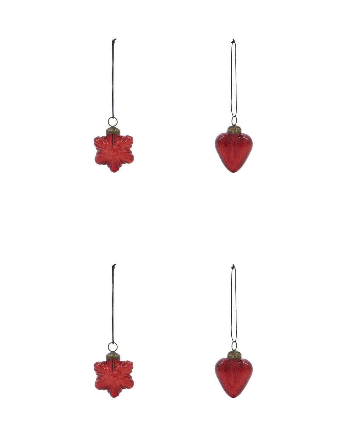 Ornamente, HDHeart and Star, Rot in Rot präsentiert im Onlineshop von KAQTU Design AG. Weihnachtszubehör ist von House Doctor