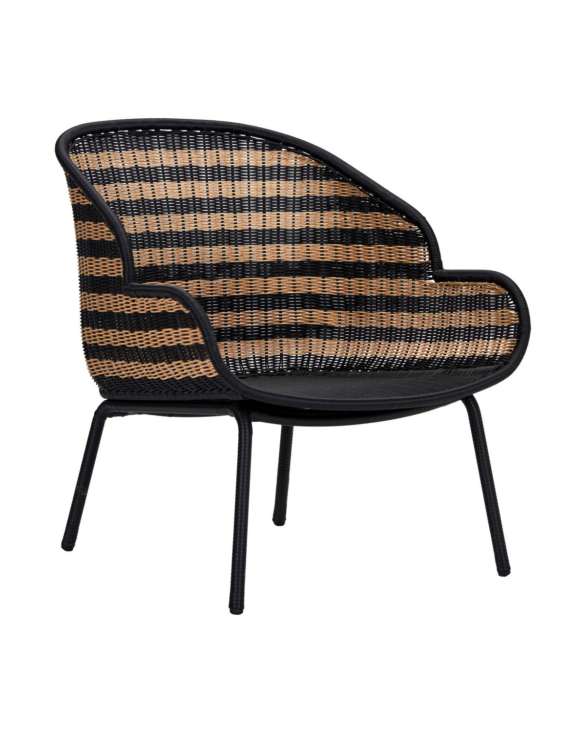 Lounge-Sessel, HDHapur, Natur,Schwarz in Natur, Schwarz präsentiert im Onlineshop von KAQTU Design AG. Outdoor-Sessel mit Armlehnen ist von House Doctor