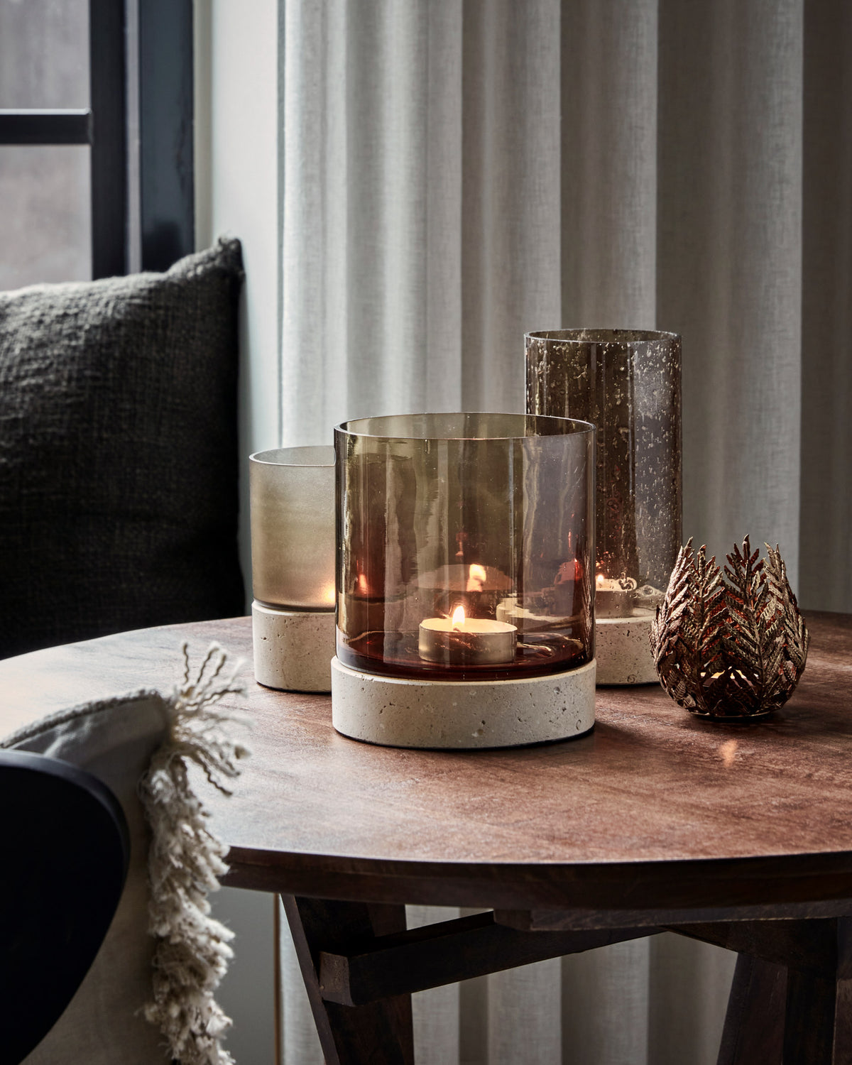 Kerzenständer, HDRivo, Braun in Braun präsentiert im Onlineshop von KAQTU Design AG. Kerzenständer ist von House Doctor