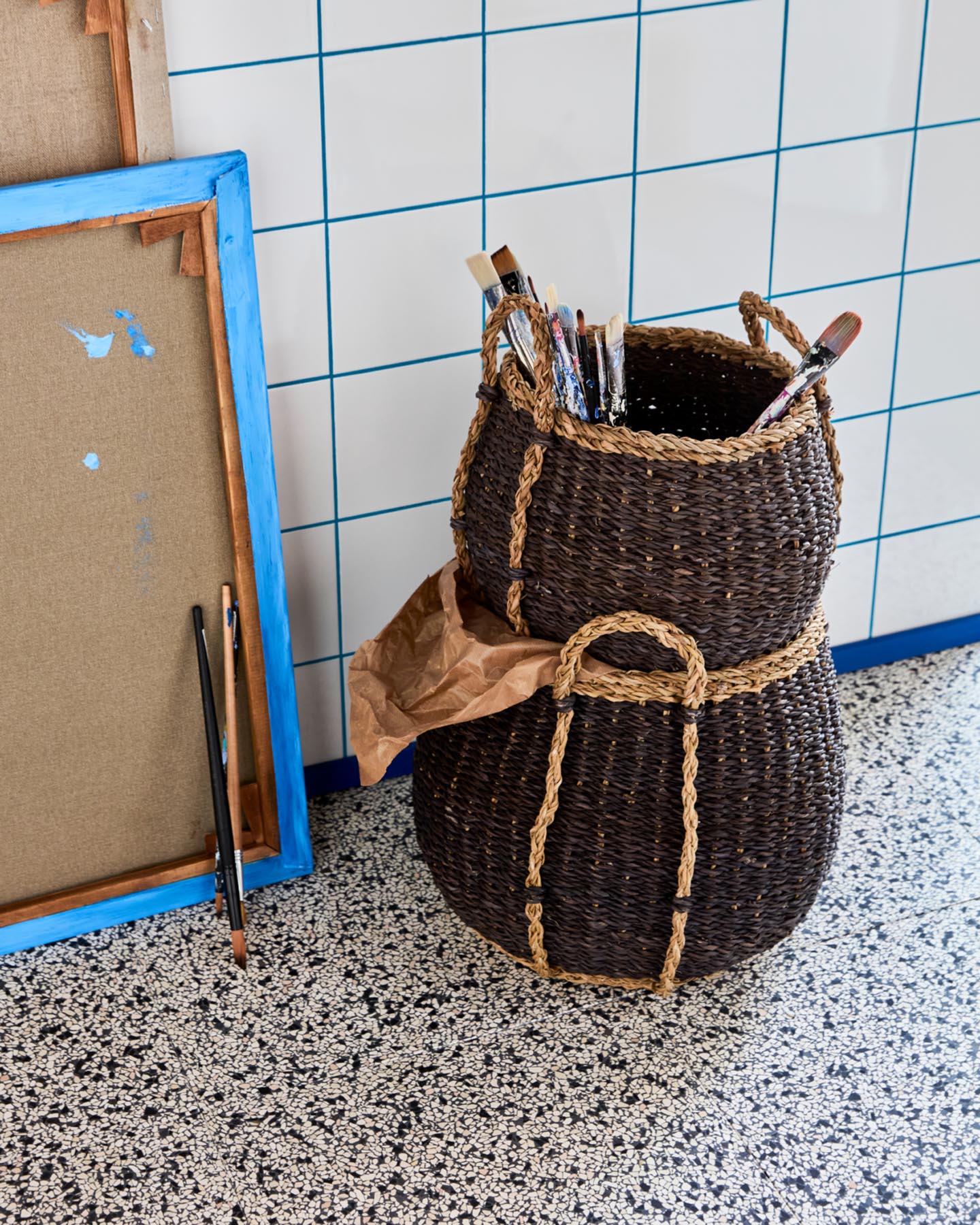 Storage basket, Hdrangi, plum