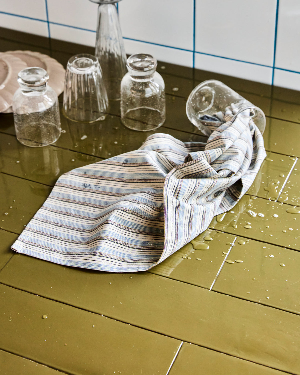 Geschirrhandtücher, HDCook, Blau;Sand in Blau, Sand präsentiert im Onlineshop von KAQTU Design AG. Geschirrtuch ist von House Doctor
