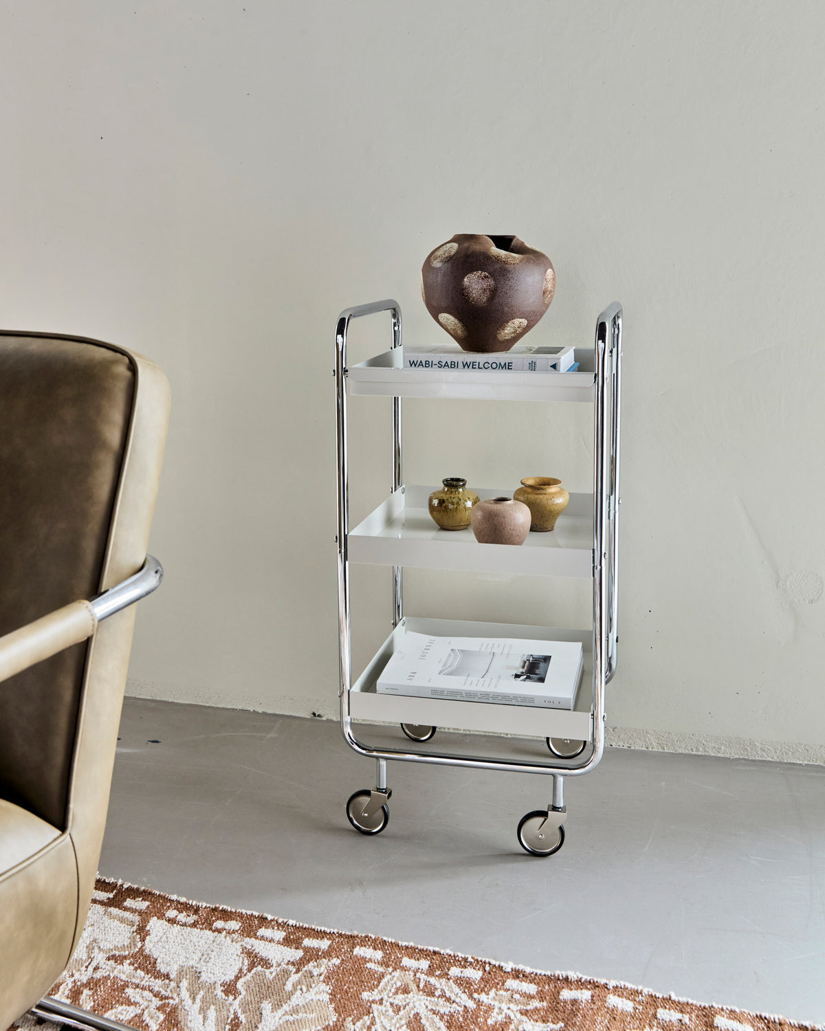 Trolley, HDRoll, Off-White, Crome in Off-white präsentiert im Onlineshop von KAQTU Design AG. Servierwagen ist von House Doctor